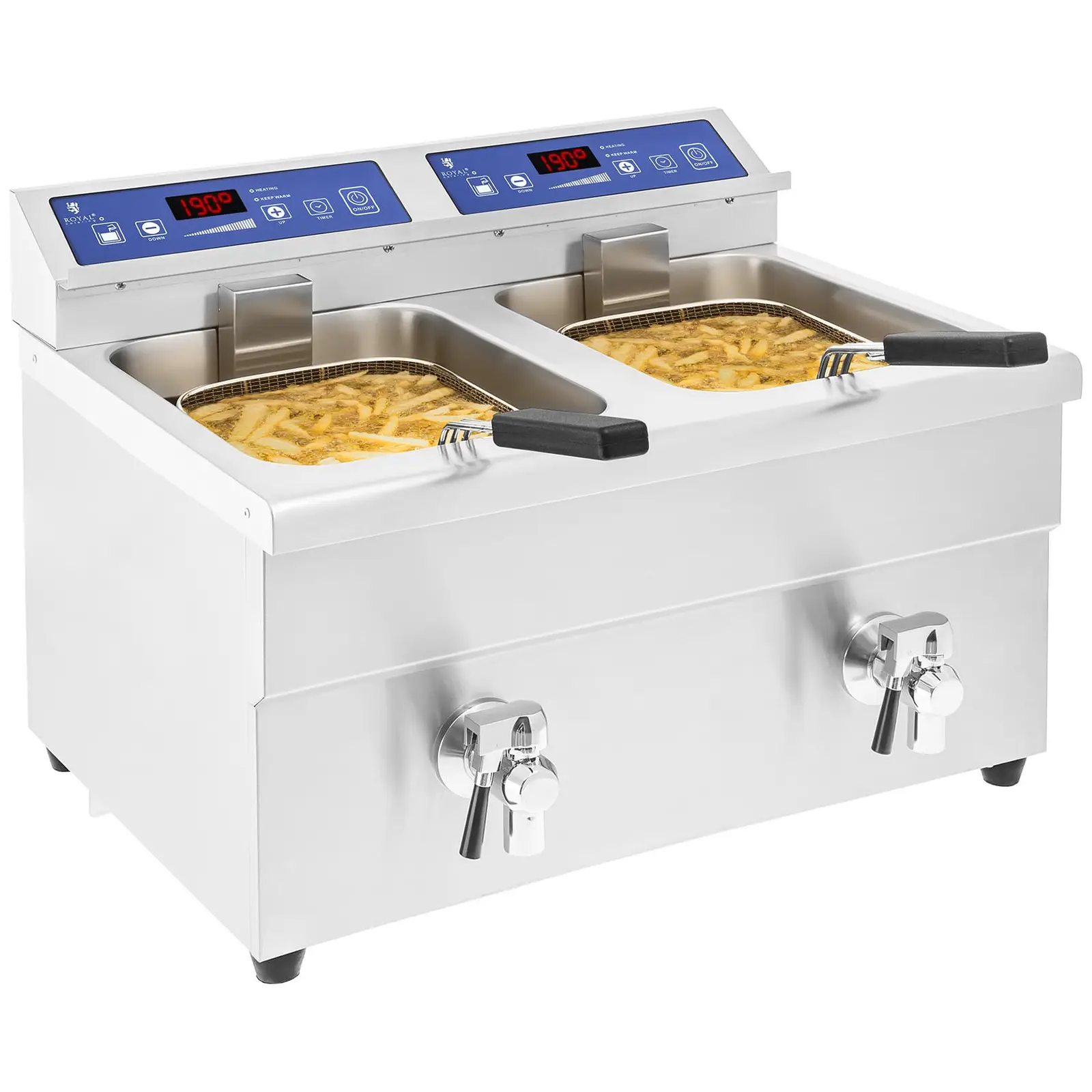 Levně Indukční fritéza 2x10 litrů 60 až 190 °C - Indukční fritézy Royal Catering