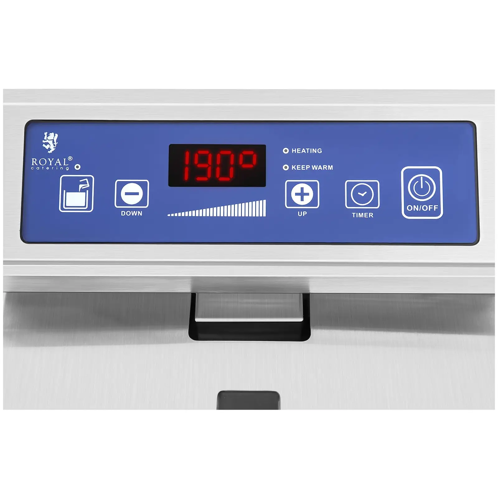 Indukční fritéza - 2 x 10 l - 2 x 3500 W - vypouštěcí kohout - časovač - Royal Catering (Výpustný kohout: Ano)