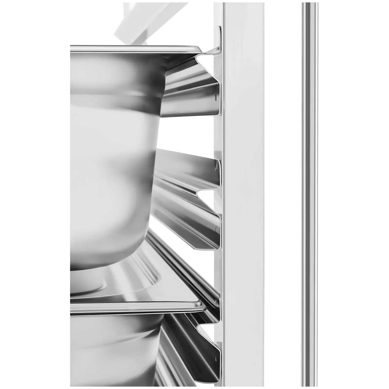 Charriot à plateaux - inox - pour 6 x GN 1/1 - Insertion longitudinale - 100 kg - 2 barres de sécurité - Royal Catering (Charge max.: 90 kg)