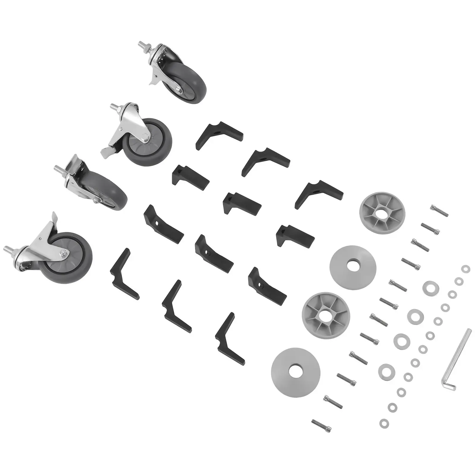 Chariot inox - 2 plateaux et 1 bac - 500 kg max. - Tubes ronds