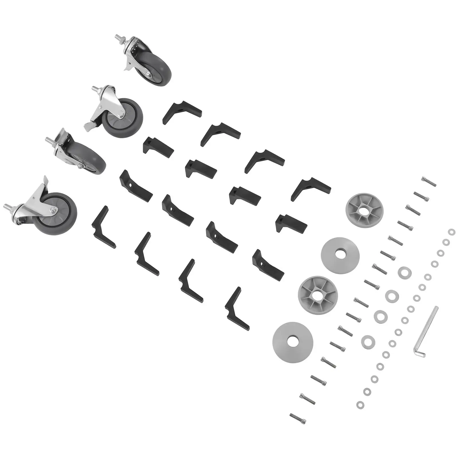 Chariot de service - 4 plateaux - 200 kg (Roulettes pivotantes: Oui)