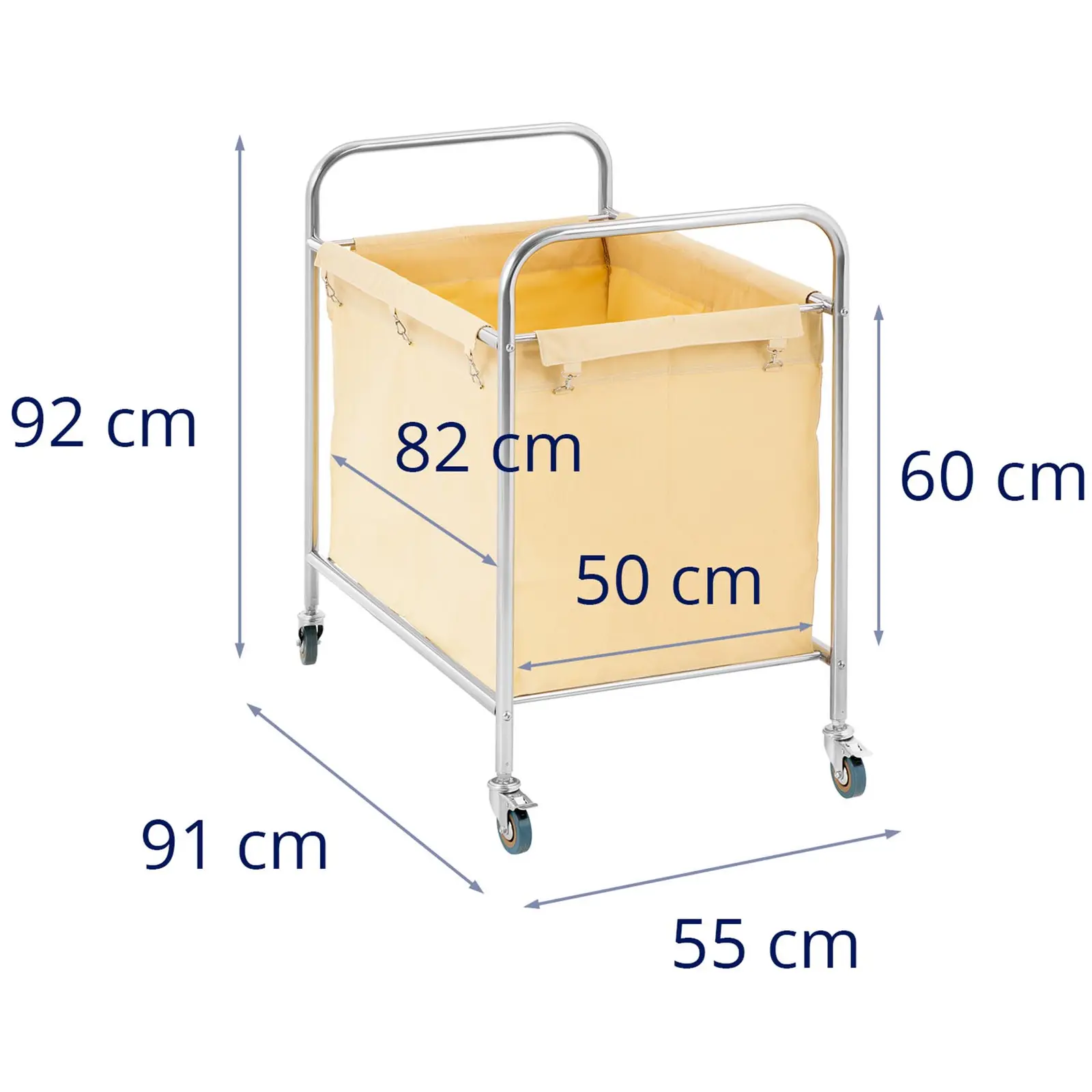 Vozík na prádlo – 250 litrů (Materiál rámu: Ušlechtilá ocel)