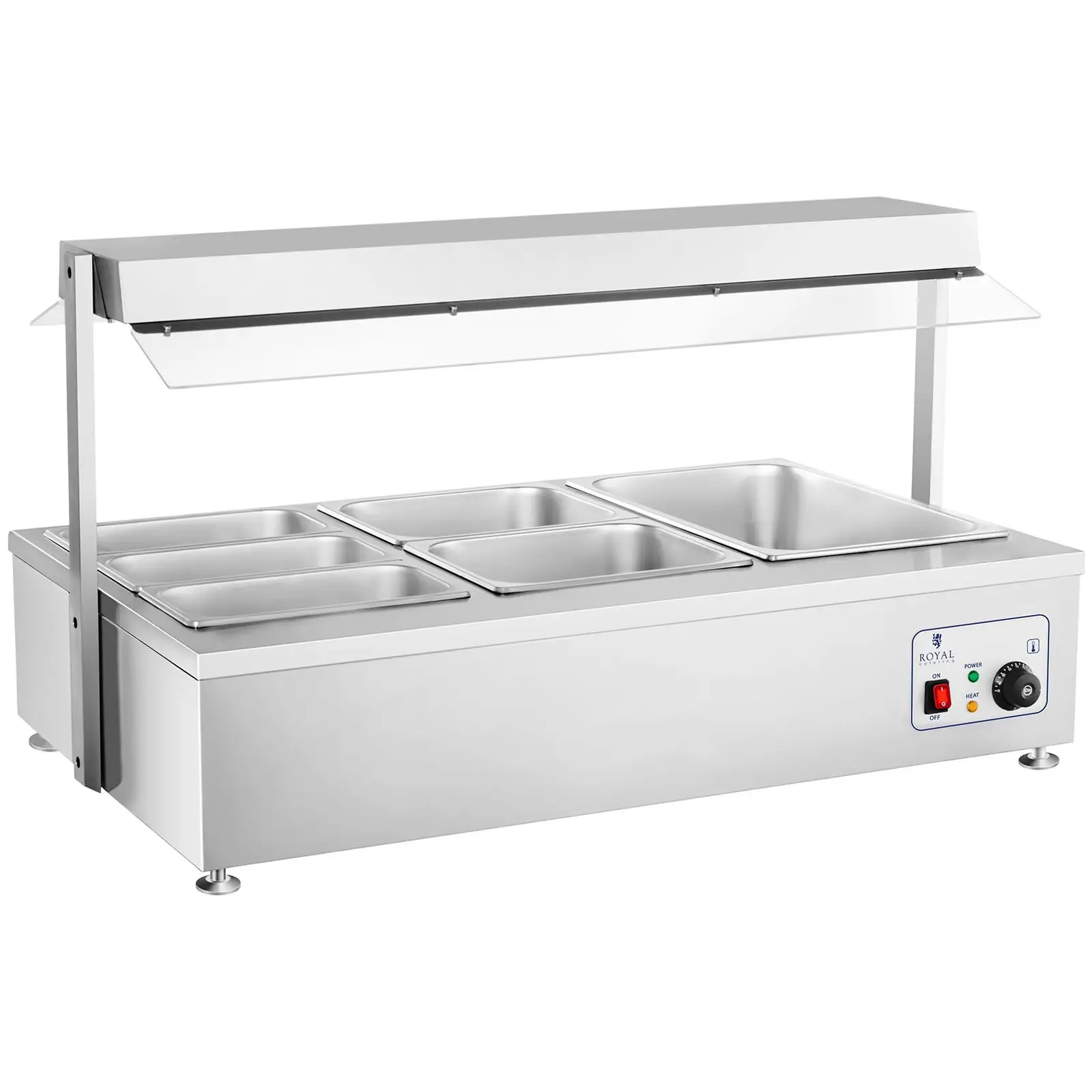 Royal Catering Torr bain marie - 6 GN med kötthylla