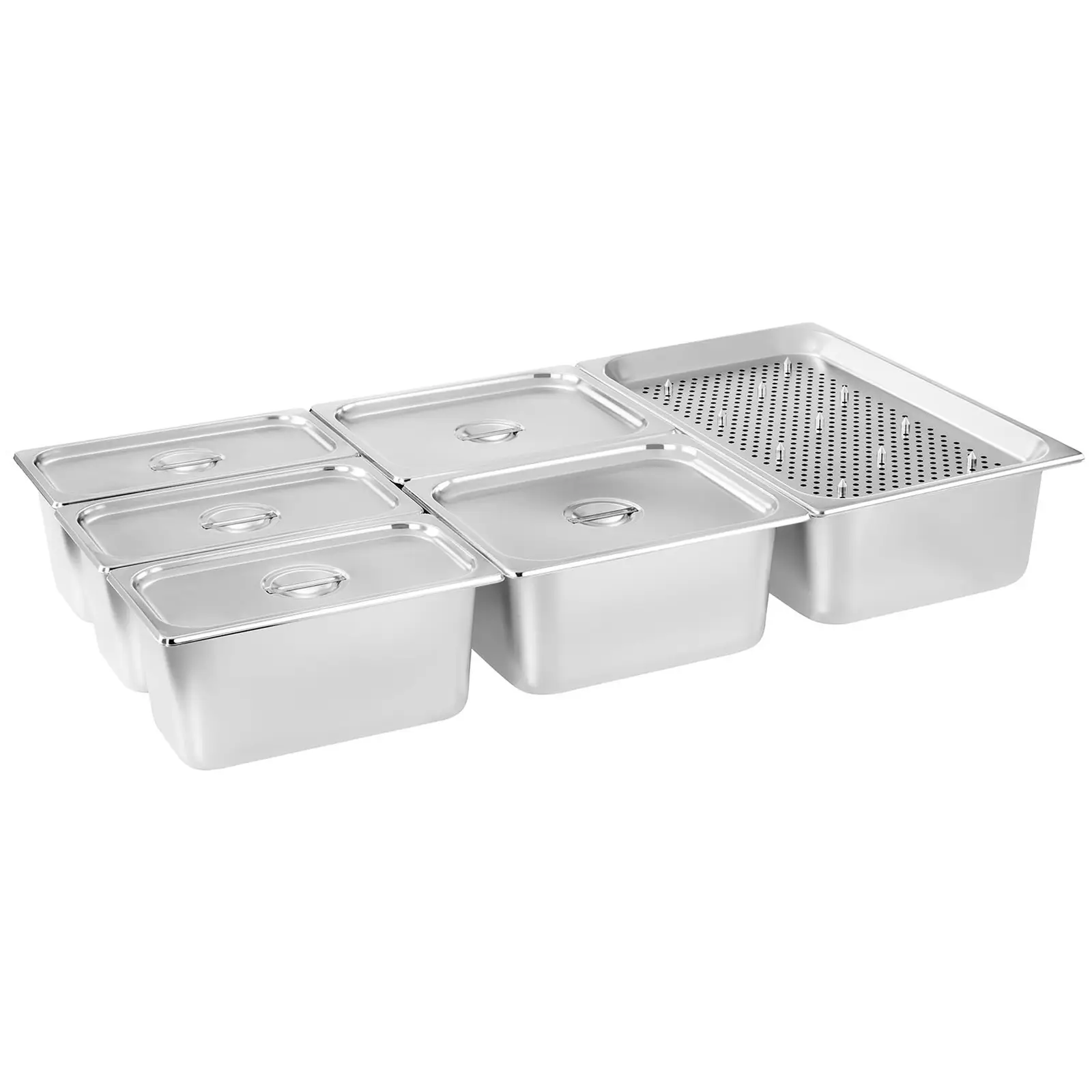 Bain Marie - 6 GN - s nástavbou na maso a výpustným kohoutem (Halogenová lampa: Ano)