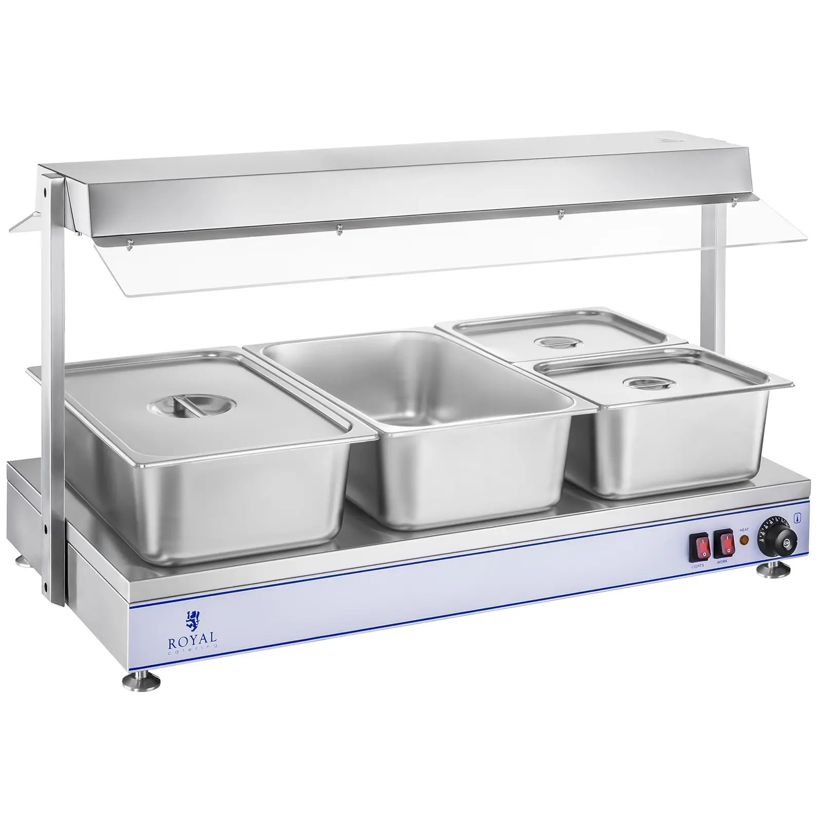 Ohřívací deska s halogenovými lampami-2000 W-ušlechtilá ocel (Barva: Stříbrná)