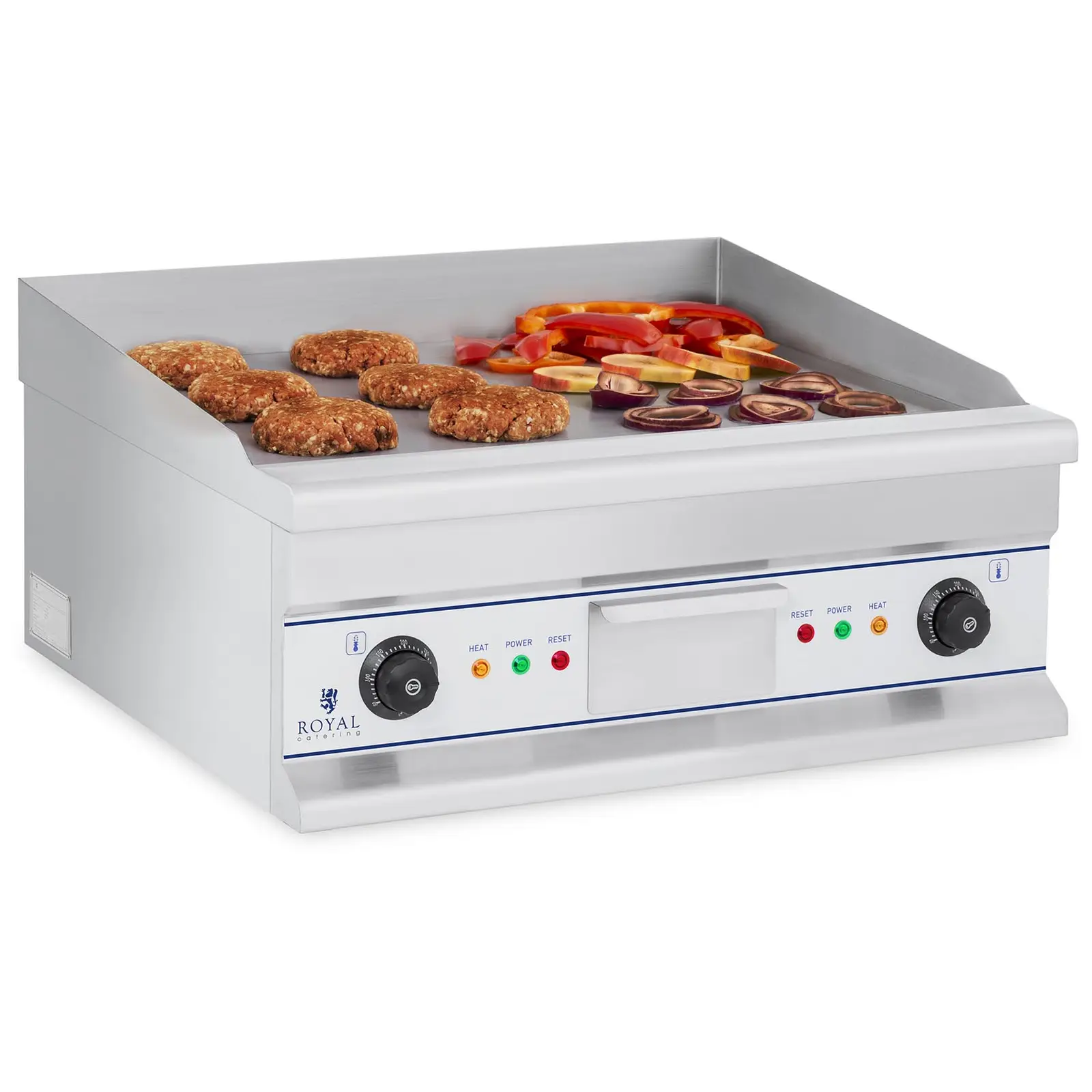 Doppel Elektro Grillplatte - 60 cm - glatt - 2 × 4.000 W