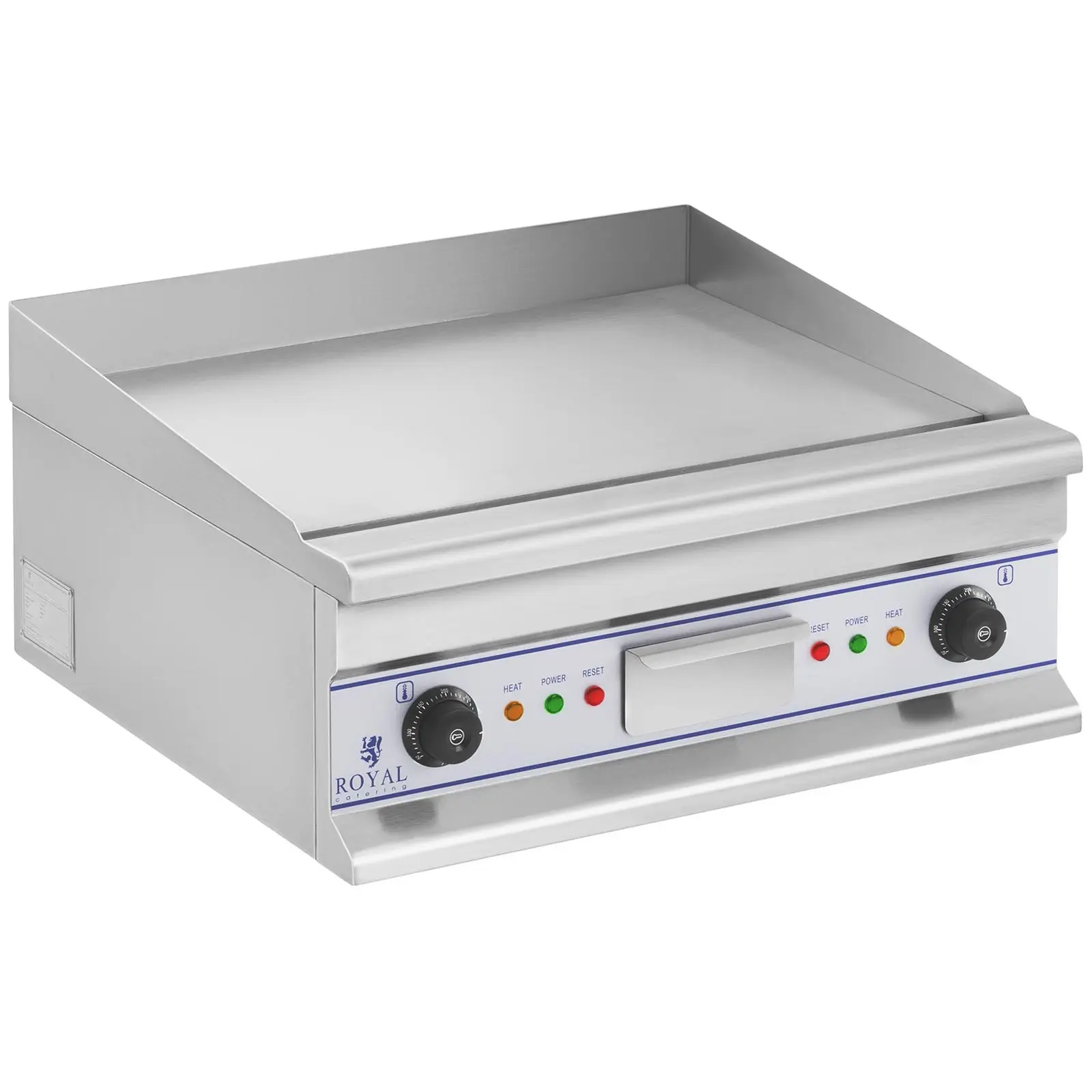 Plancha eléctrica fry-top doble - 60 cm - superficie lisa - 2 × 3.750 W