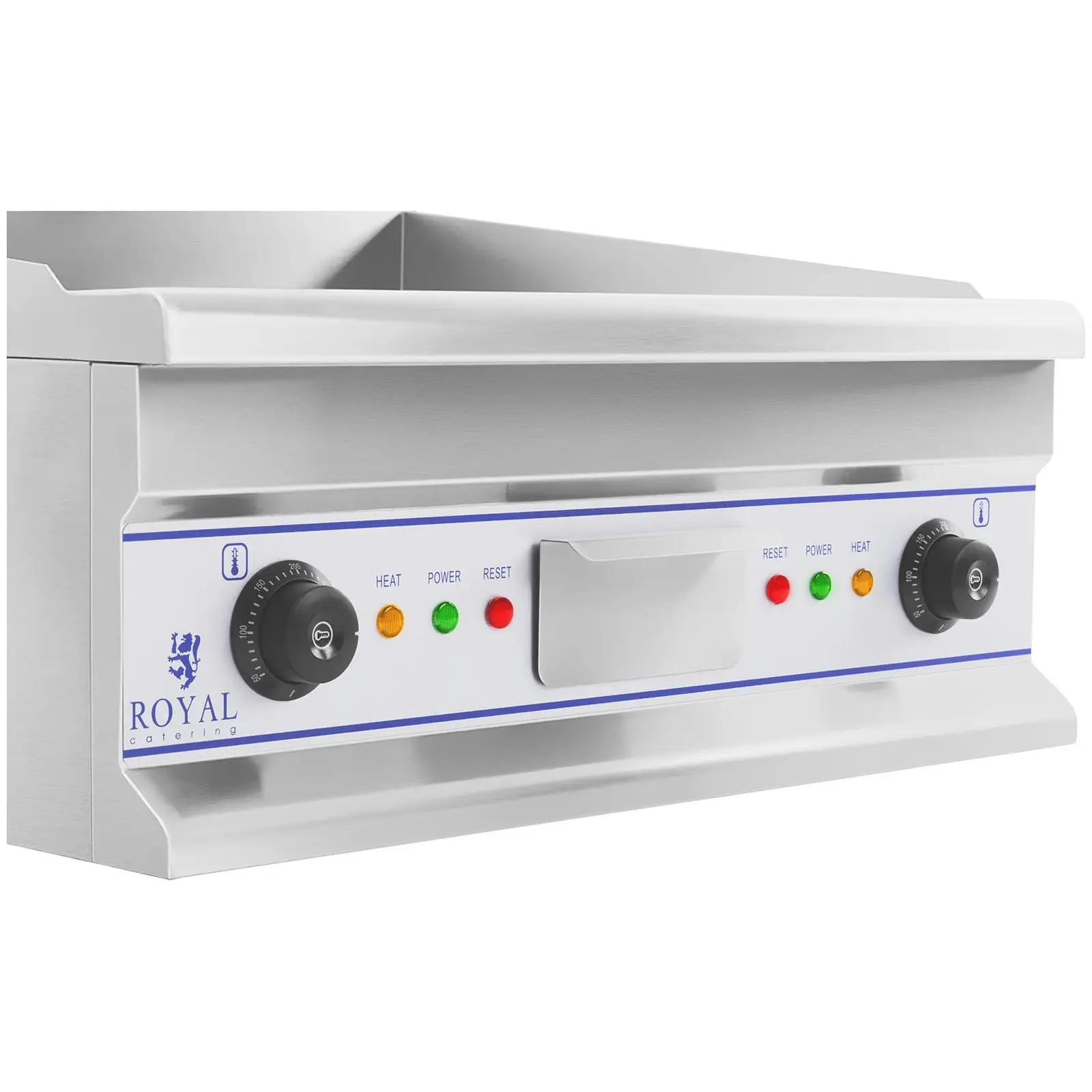 Dvojitá elektrická grilovací deska - 60 cm - hladká - 2 x 4000 W (Barva: Stříbrná)