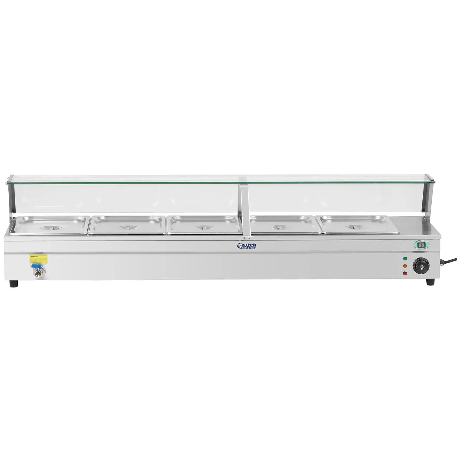B-zboží Bain Marie - 5 x GN - 1/2 - s výpustí (Halogenová lampa: Ne)