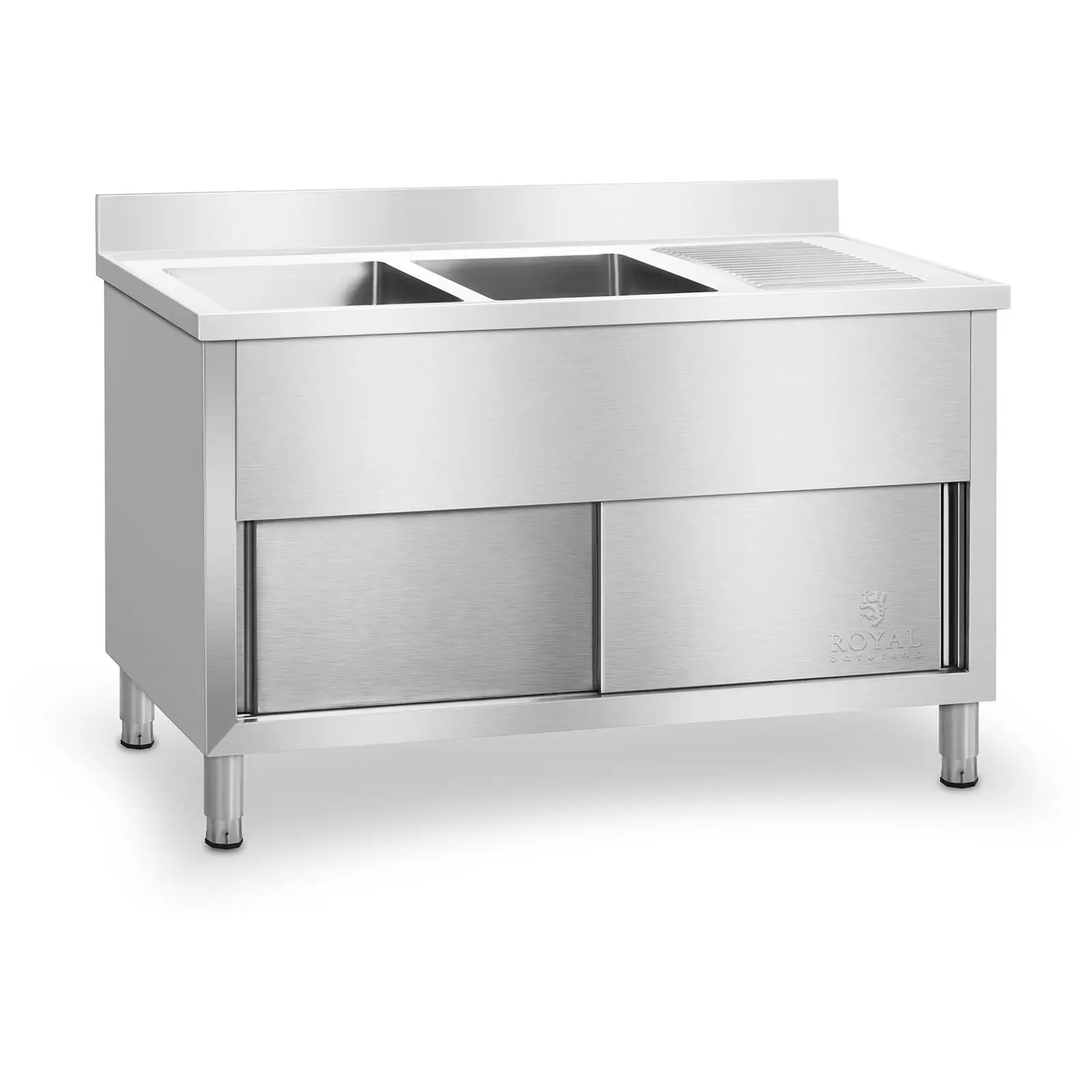 Plonge inox professionnelle - 140 x 60 cm