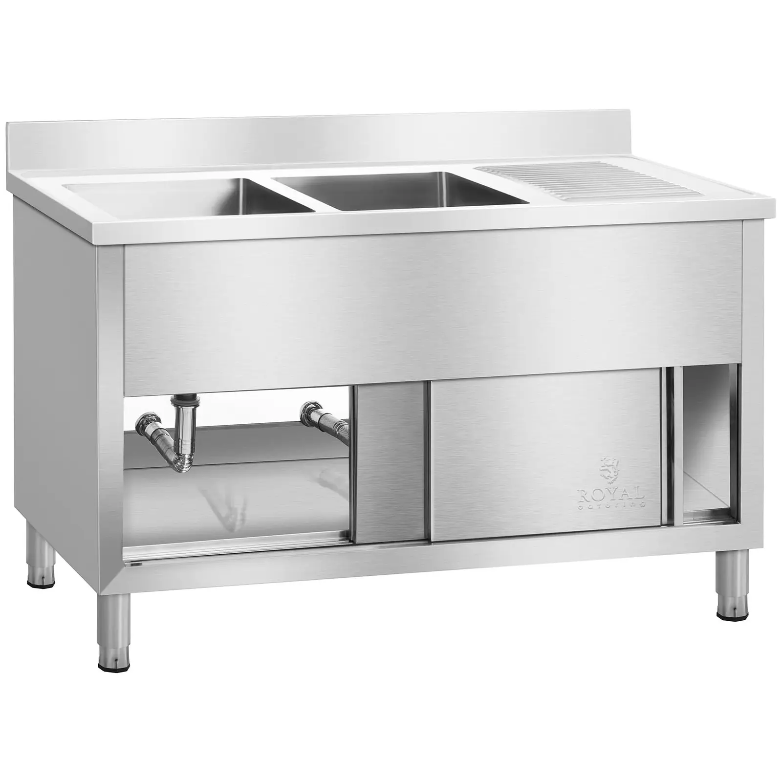 Plonge inox professionnelle - 140 cm