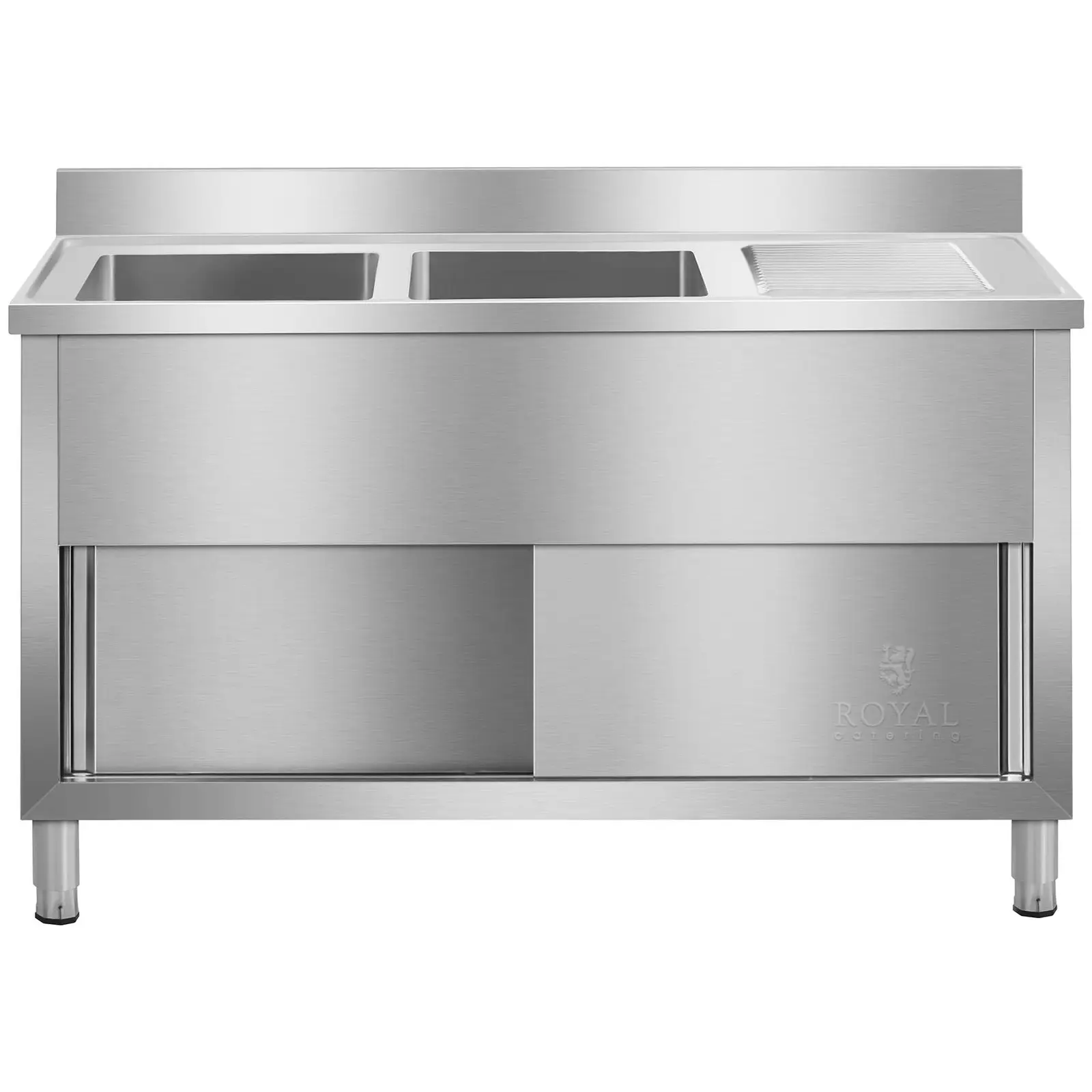 Plonge inox professionnelle - 140 cm