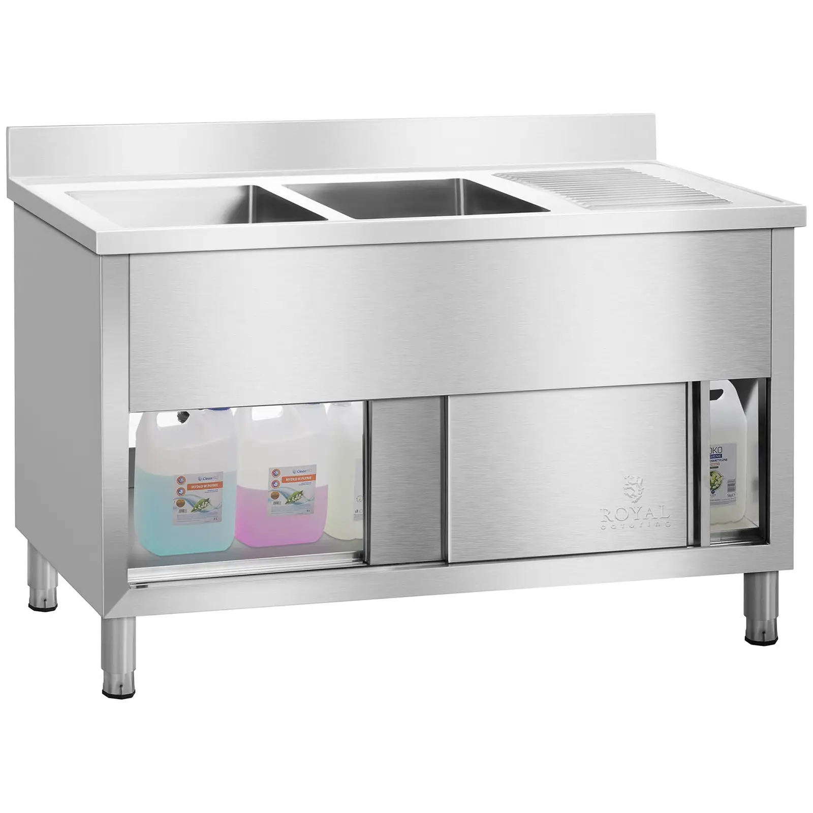 Plonge inox professionnelle - 140 cm