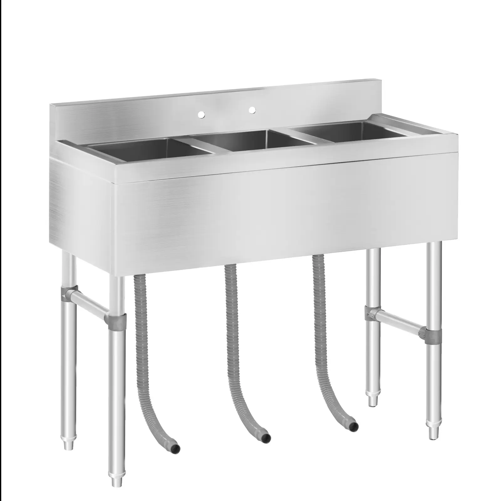 Lavello in acciaio inox industriale - 3 vasche – 100 x 50 x 97 cm