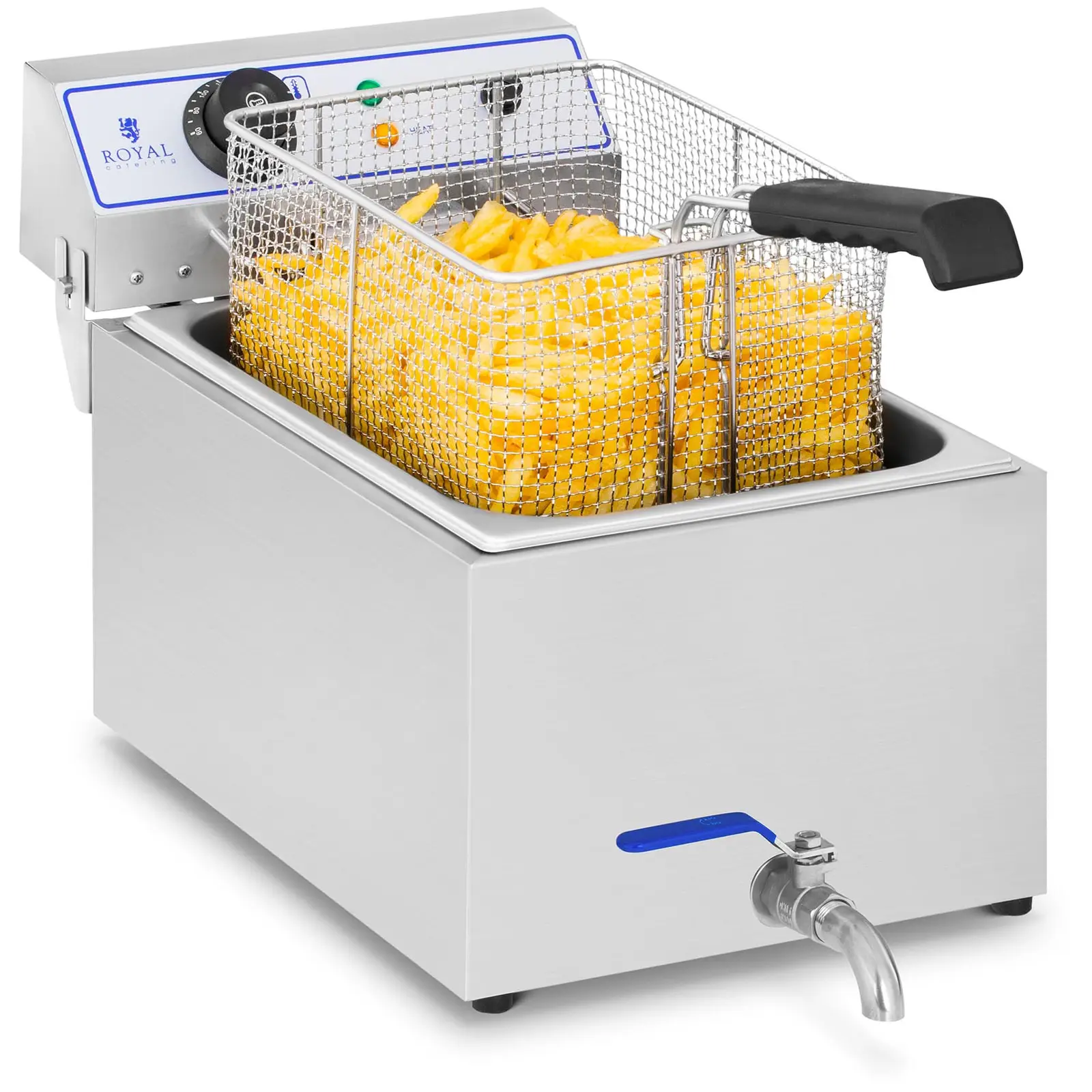 Friteuse électrique - 17 l - 3000 W - Robinet de vidange - Royal Catering - Image du produit