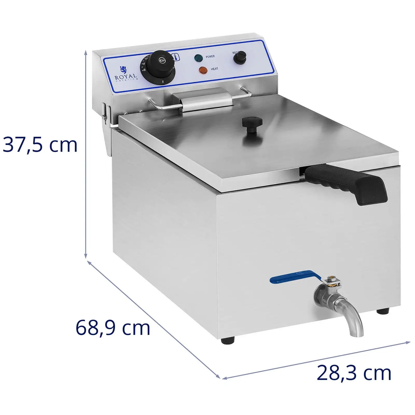 Elektrická fritéza - 17 litrů - vhodná na ryby (Doba smažení 1000g porce: 7 m)