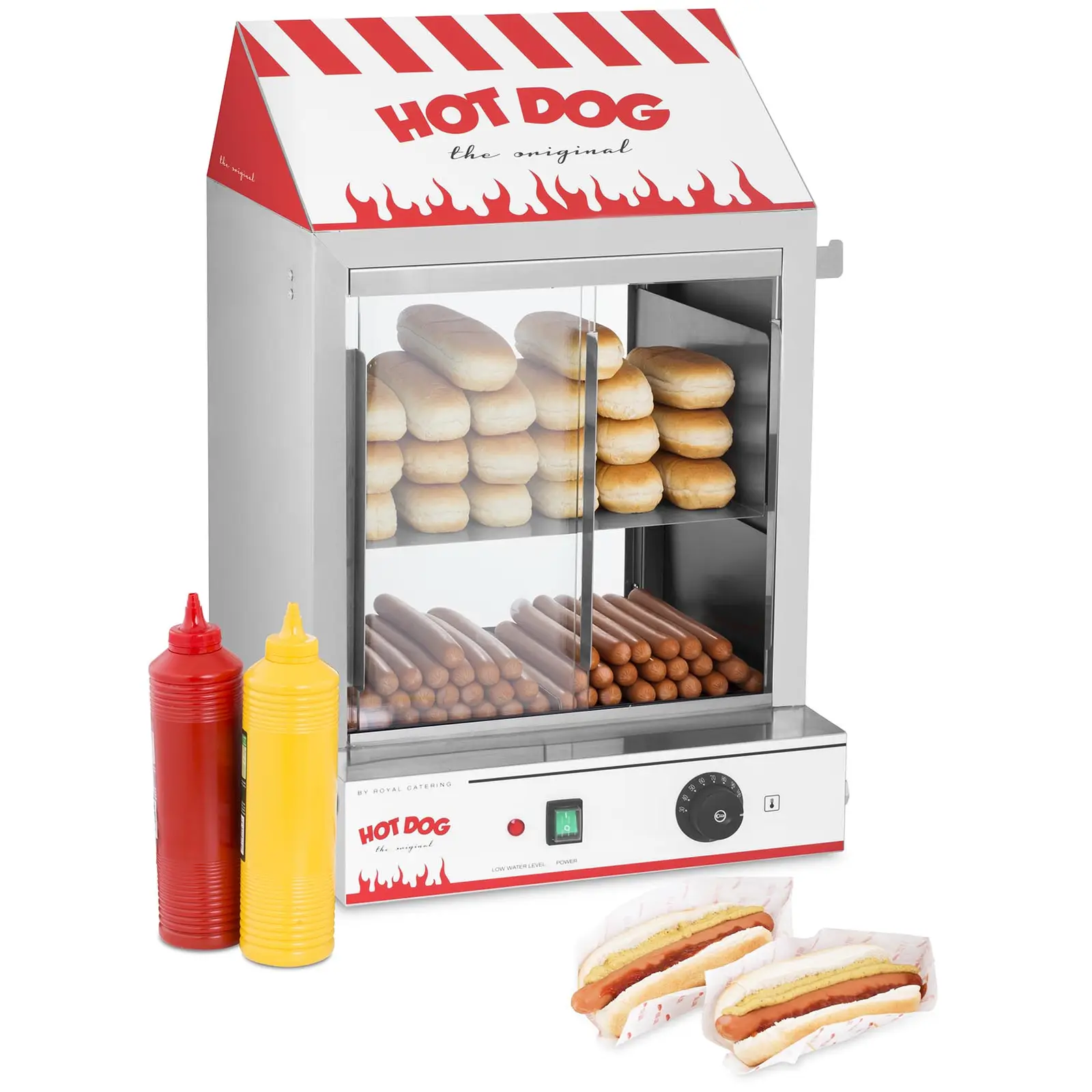 Podgrzewacz do hot dogów - 200 parówek / 50 bułek