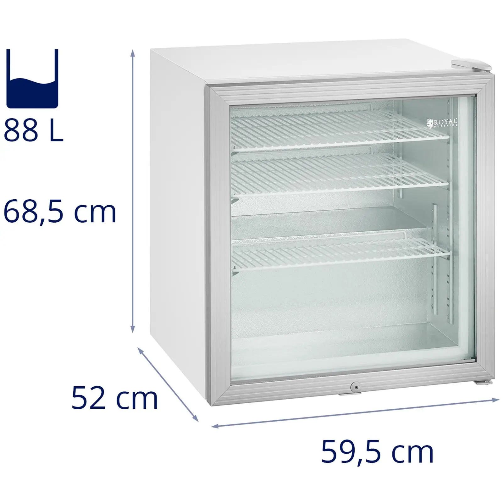Mini-fryseskap med glassdør - 88 L