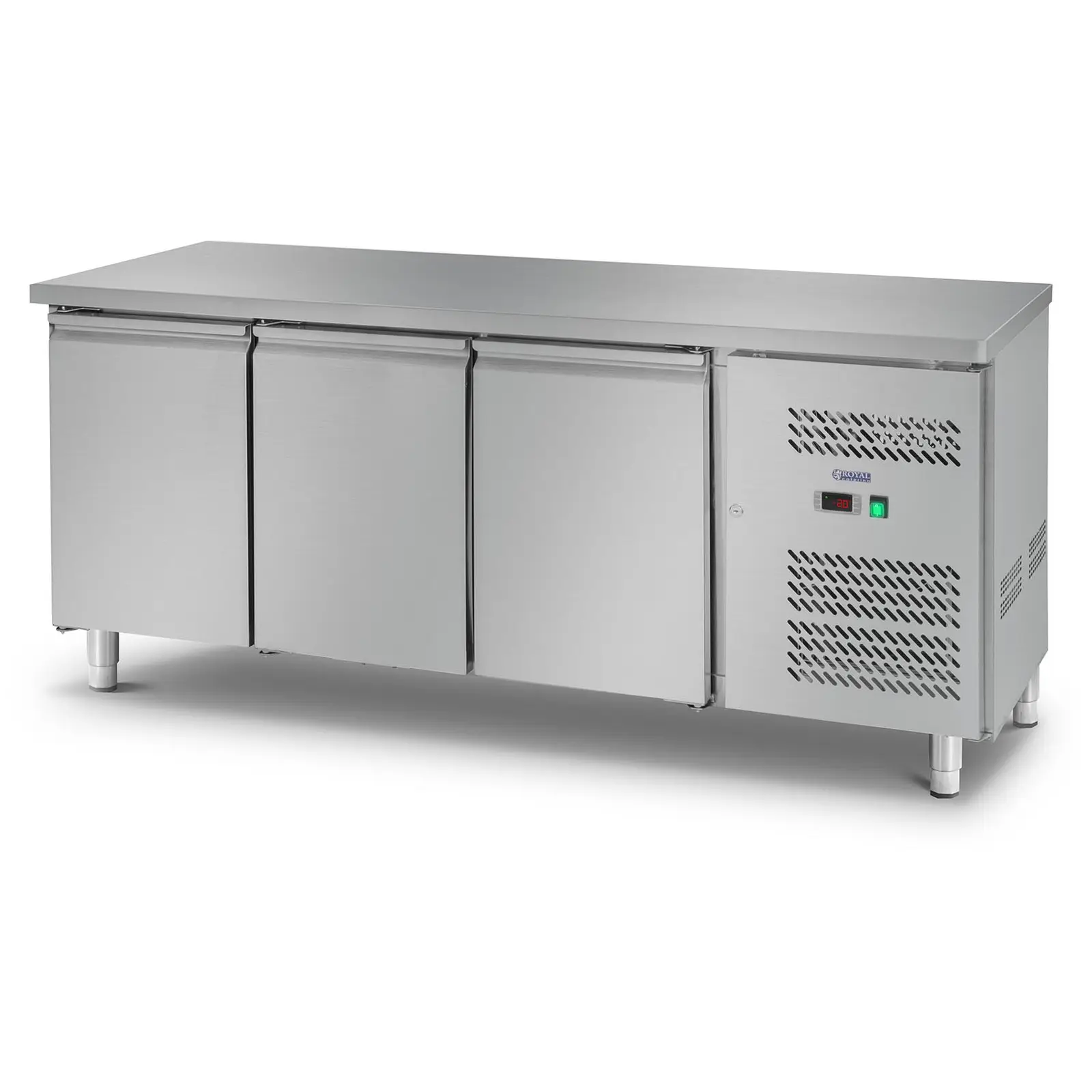 Frigider de tejghea - 339 L - 3 rafturi - 179,5 x 60 cm - Clasa B - Oțel inoxidabil - Royal Catering