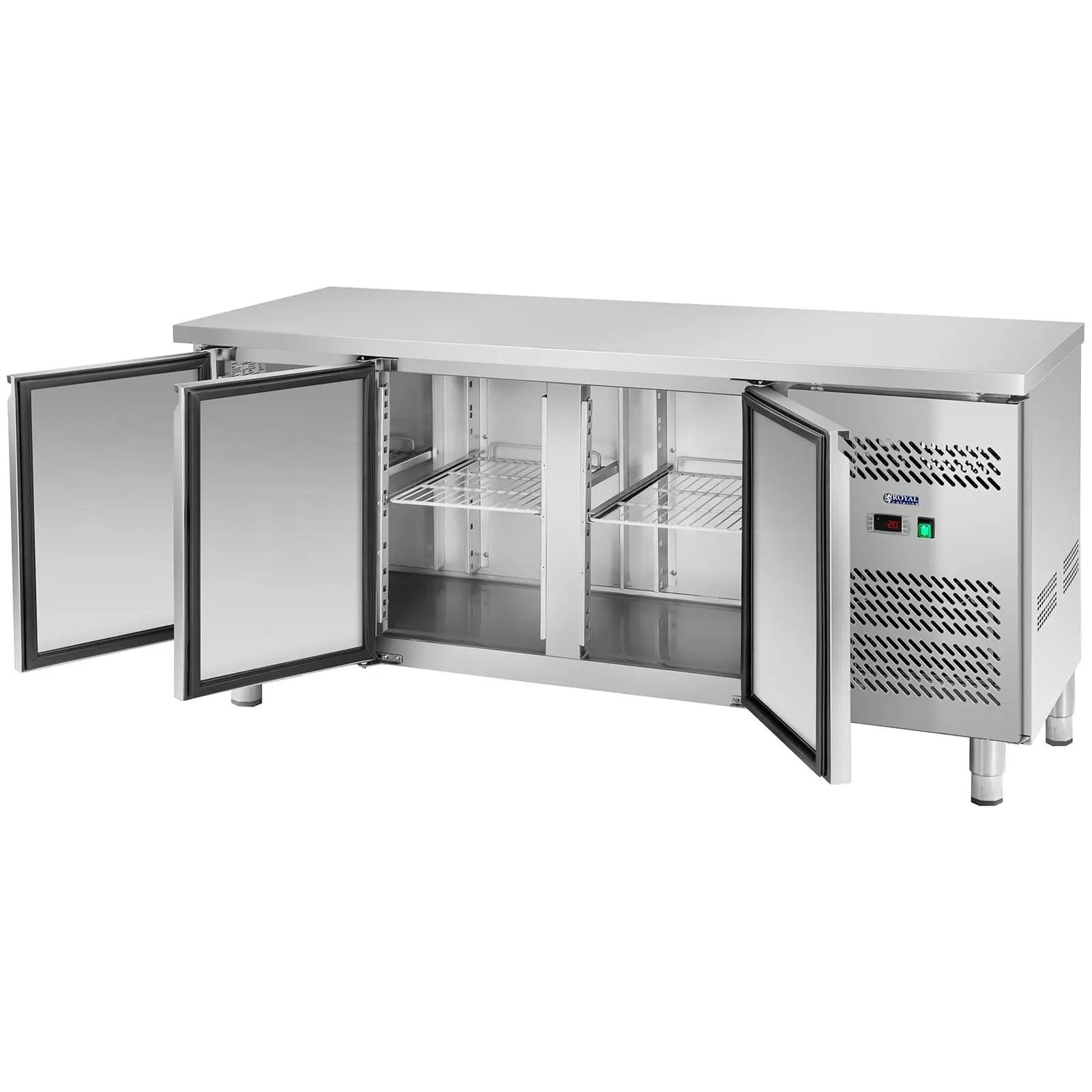 Chladicí stůl - 339 l - 3 přihrádky - 179,5 x 60 cm - třída B - ušlechtilá ocel - Royal Catering (Akustický výkon: 42 dB)