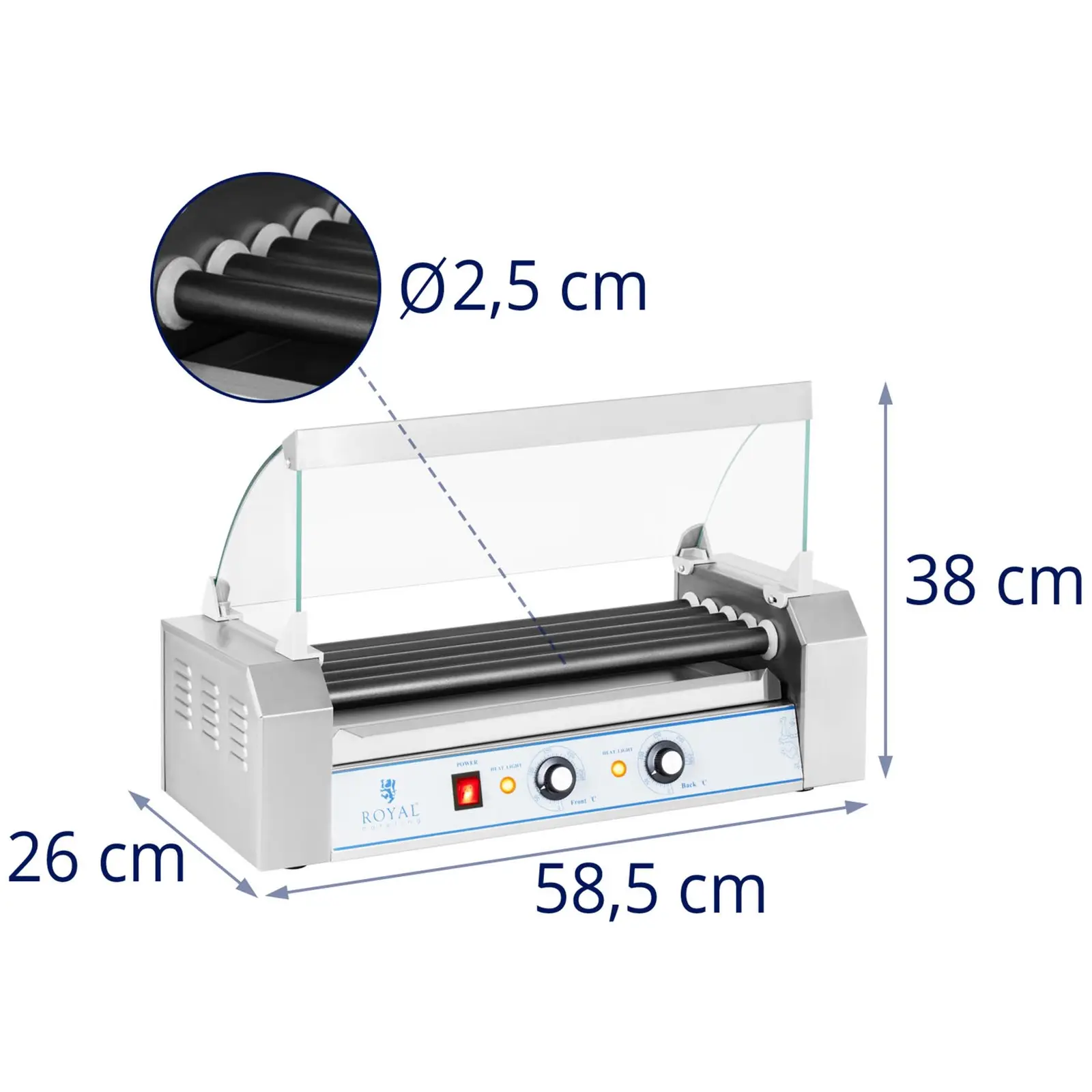 Hot Dog Grill - 5 Rollen - Teflon