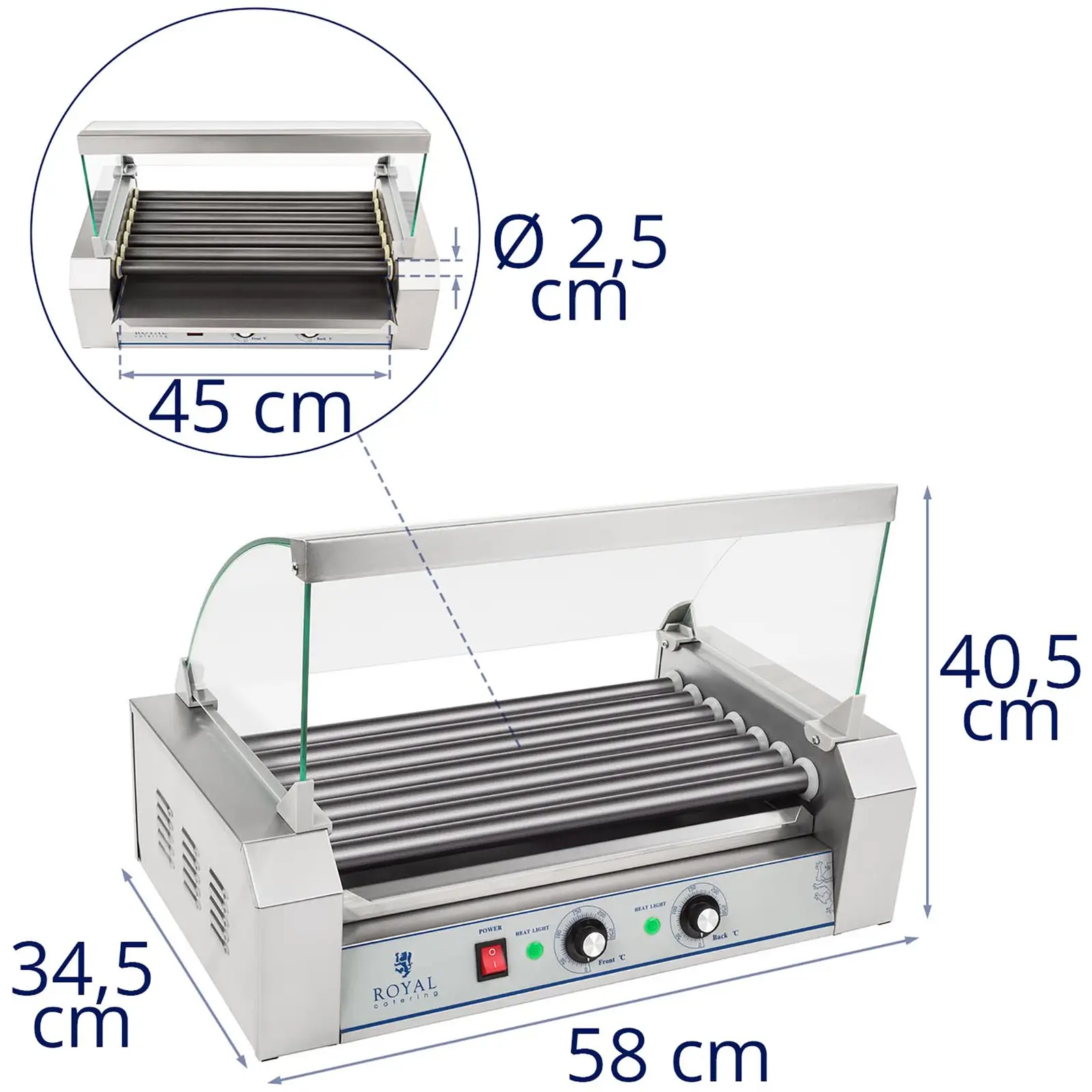 Hot Dog Grill - Würstchengrill - 1400 W - 12 Würstchen	