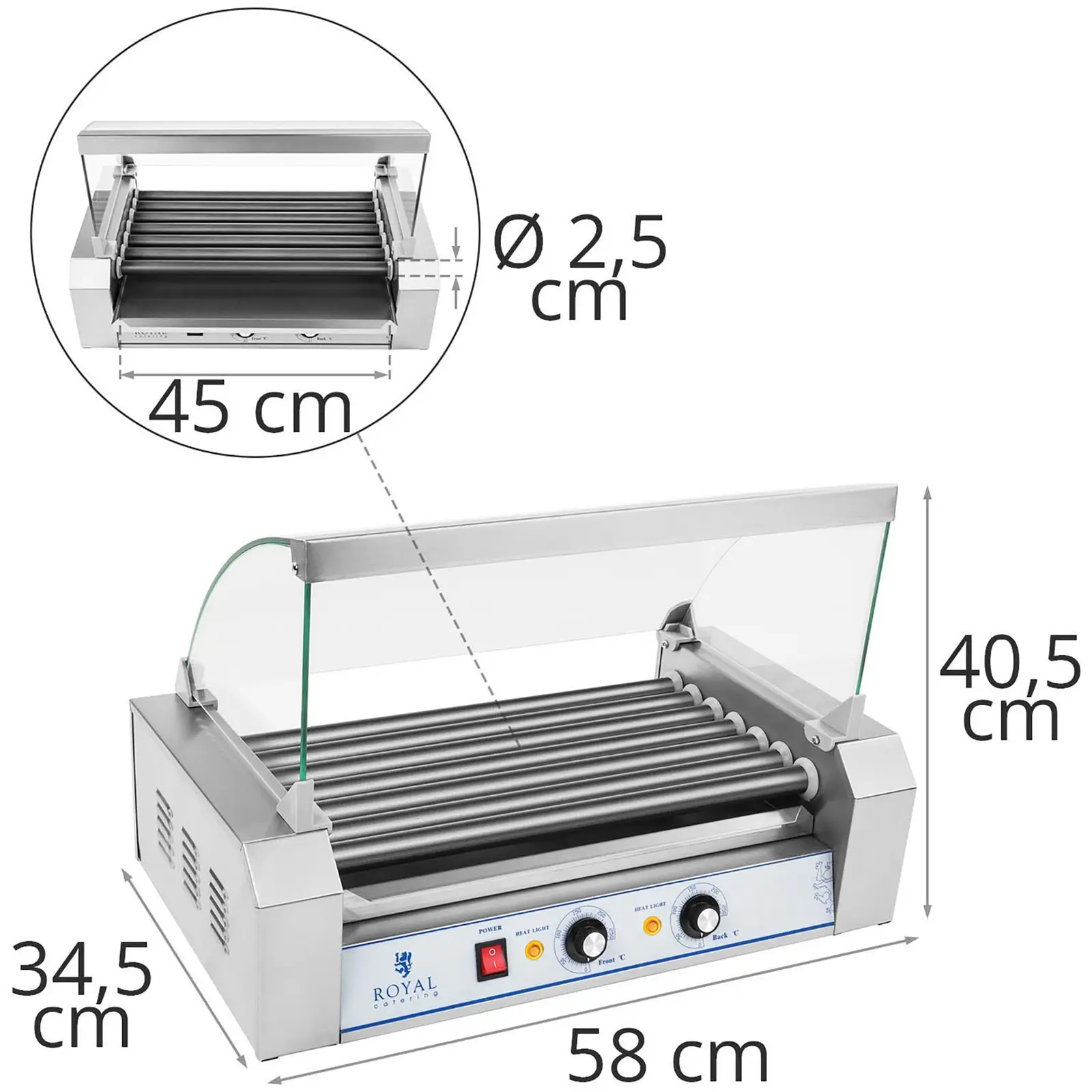 Hot Dog Grill - Würstchengrill - 1400 W - 12 Würstchen	