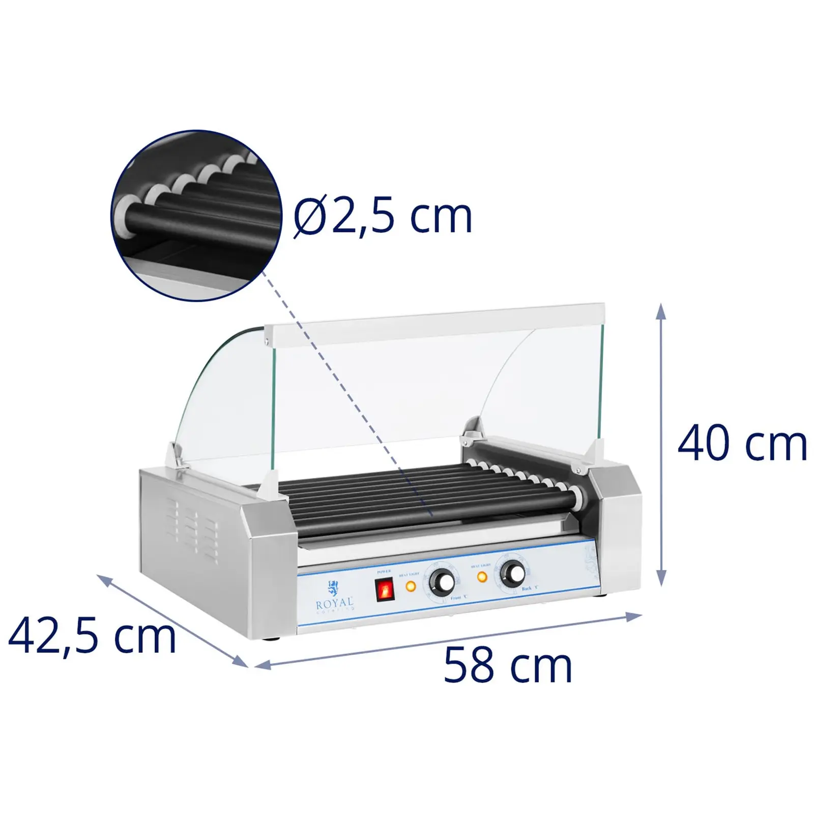 Hot Dog Grill - 9 Rollen - Teflon