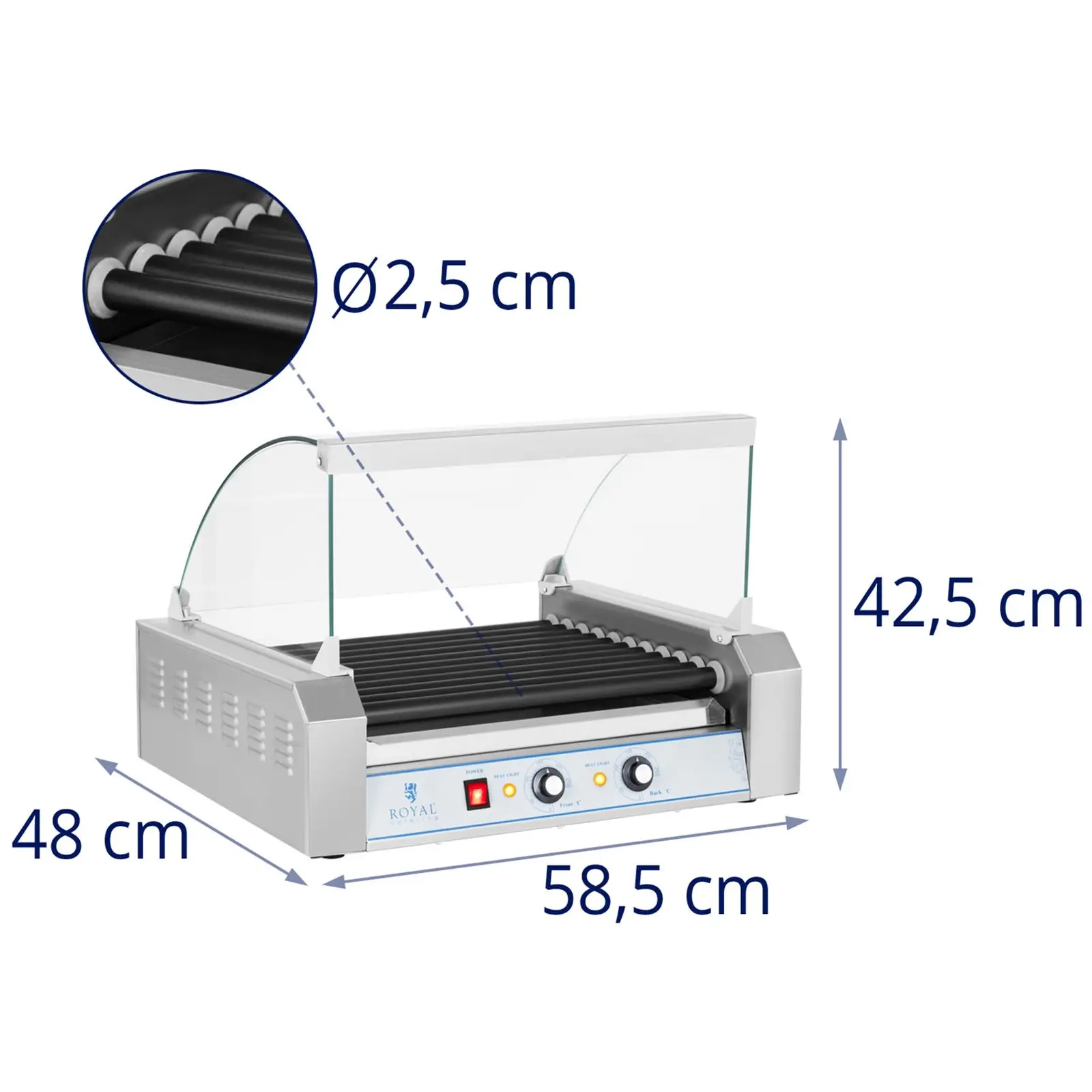 Grill rolkowy - 11 rolek - teflon