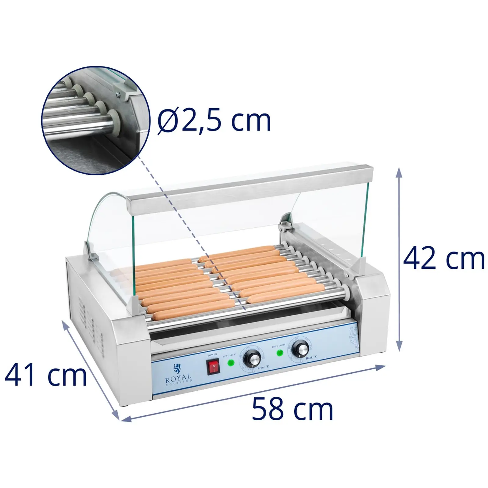 Grill saucisses - 9 rouleaux en inox