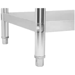Pracovný stôl z ušľachtilej ocele - 200 x 60 cm - s lemom - 195 kg