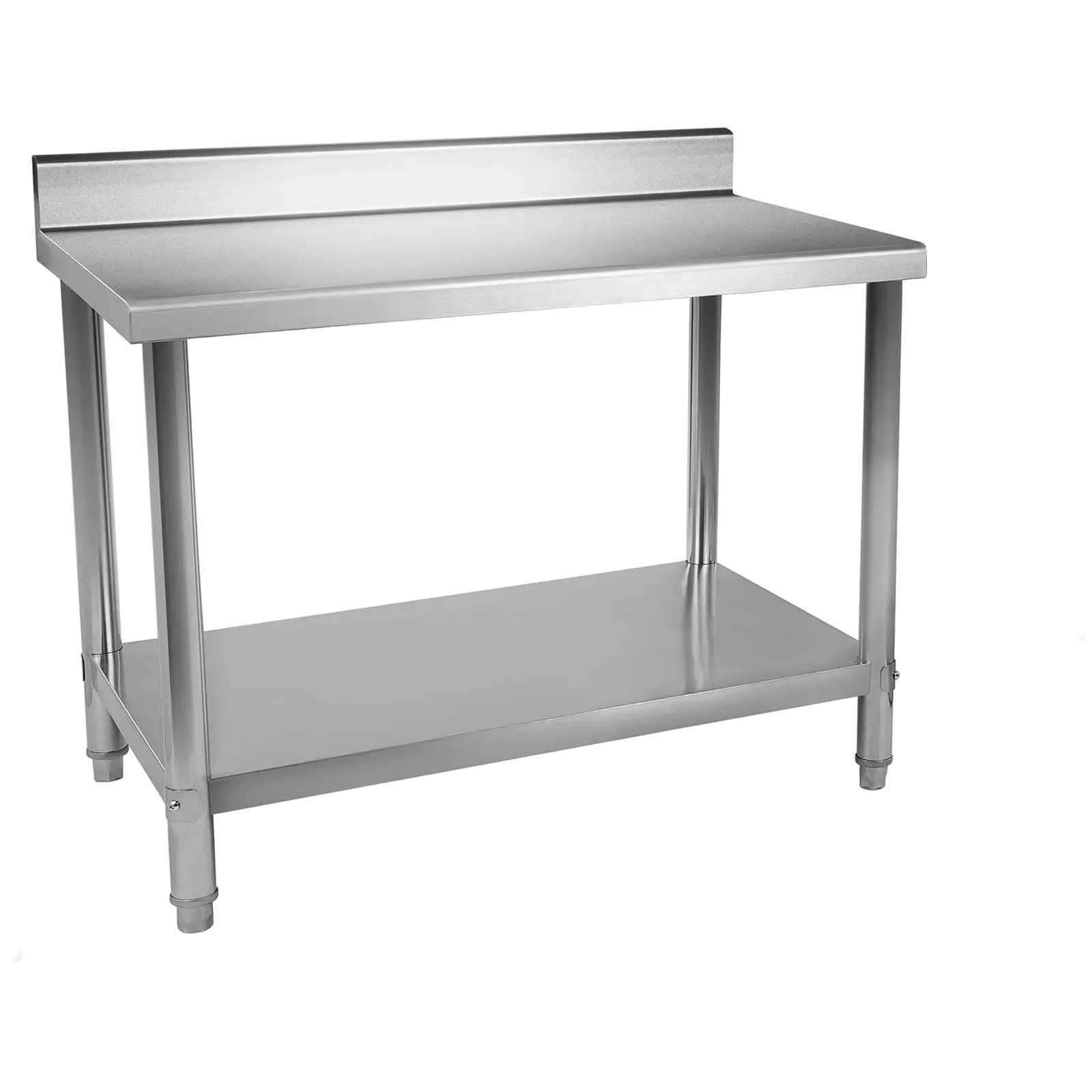 Stainless Steel Work Table - 120 x 60 cm - upstand - 137 kg carrying capacity