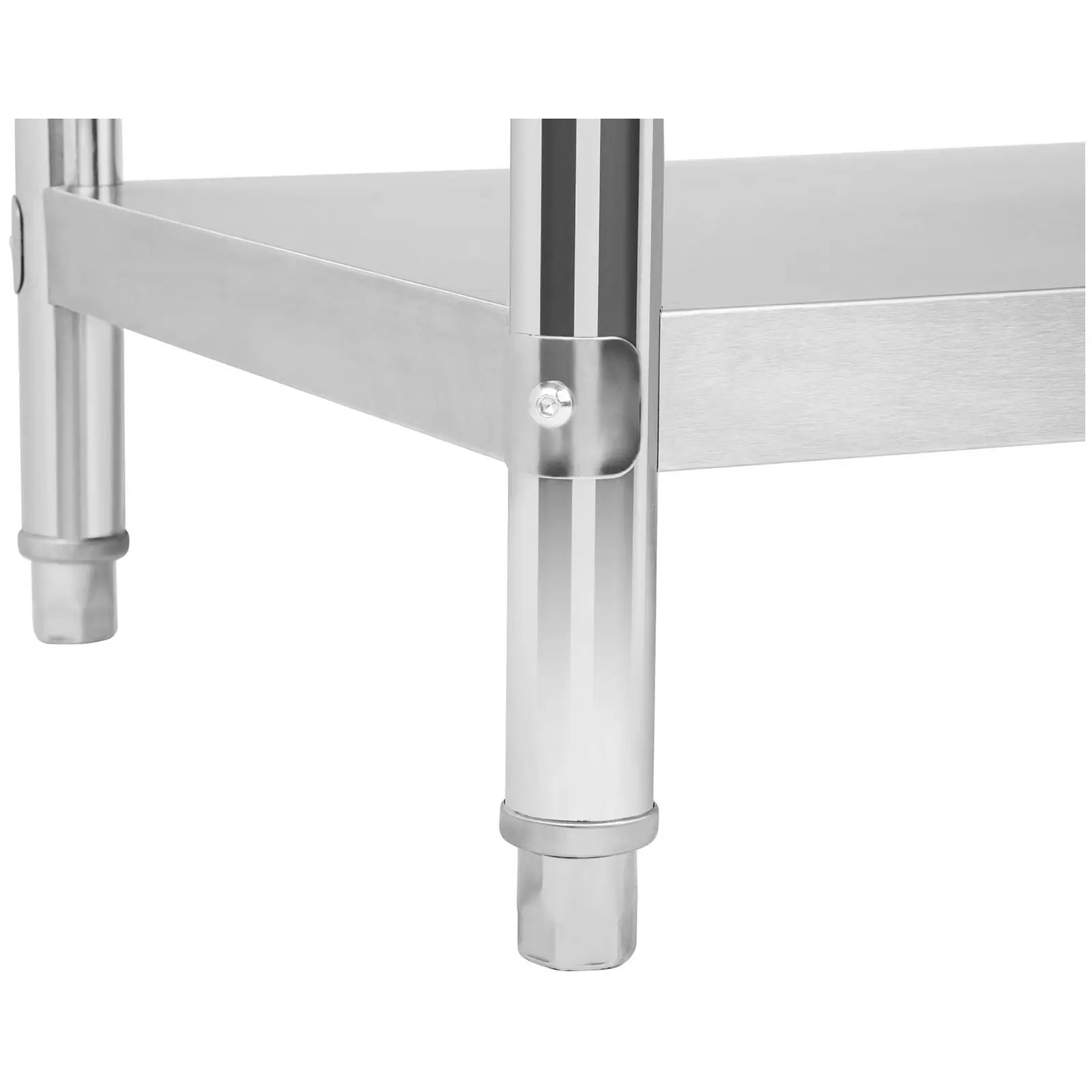 Nerezový pracovní stůl - 180 x 60 cm - s lemy - 182 kg