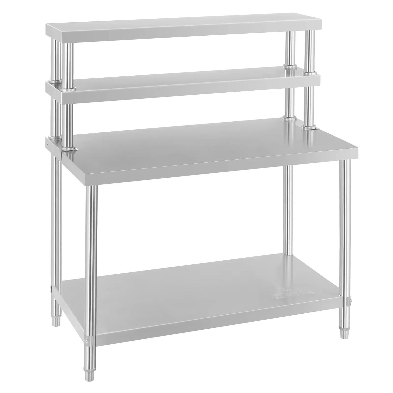 Seconda Mano Tavolo inox con sovrastruttura - ECO - 120 x 60 cm - 500 kg - 2 ripiani - Royal Catering