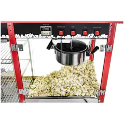 Popcorn-kone - lämmitetty vitriini - punainen