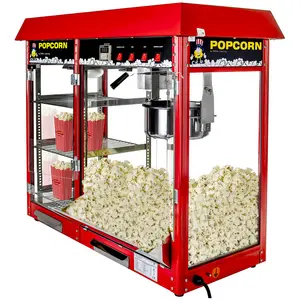 Popcorn machine - heated storage - red