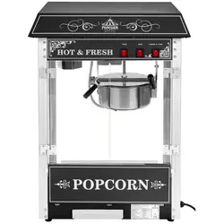 Popcornmaskin med vagn - Retrodesign - Svart