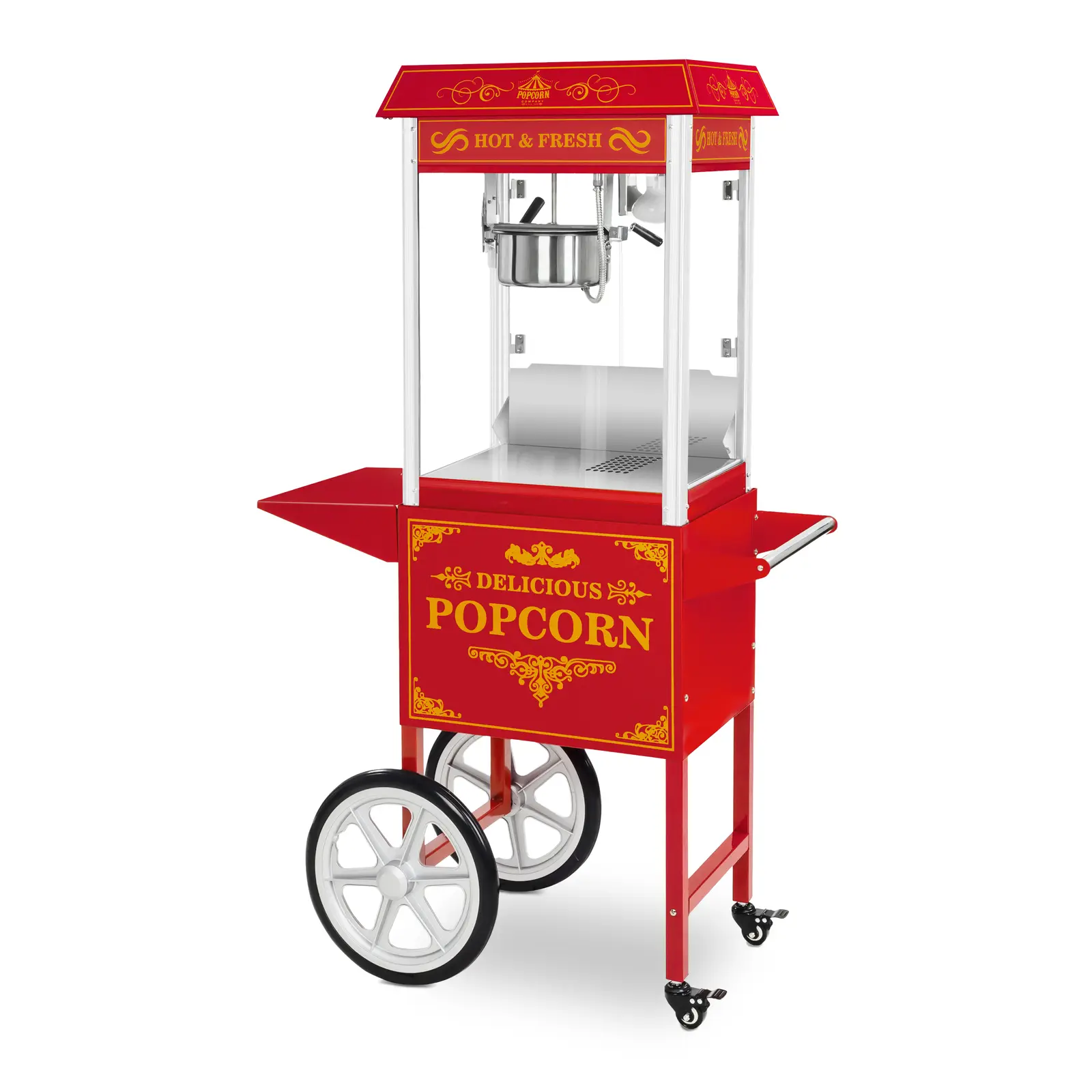 Popcornmachine met onderstel - Amerikaans ontwerp - rood