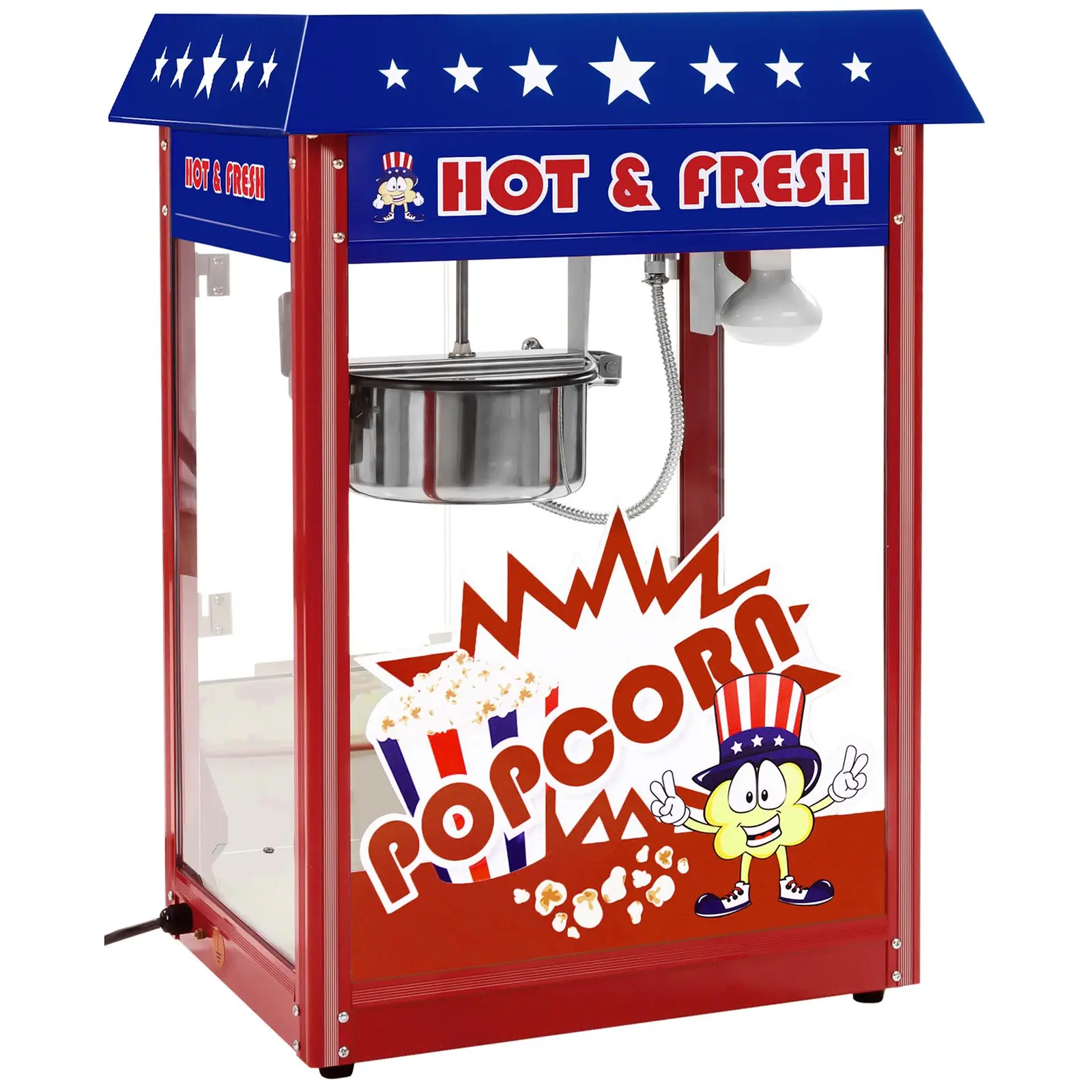 Popcornmaschine mit Wagen - USA-Design - rot