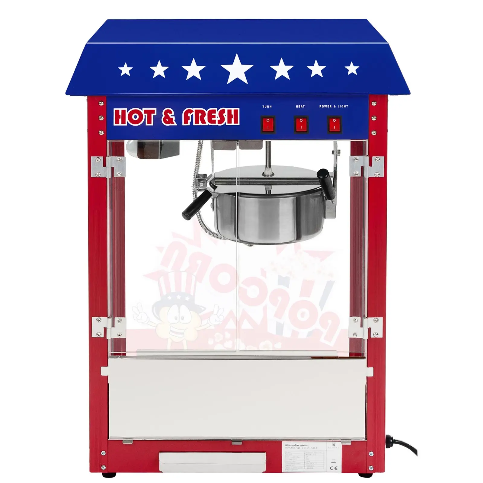 Maszyna do popcornu - wózek - amerykański design