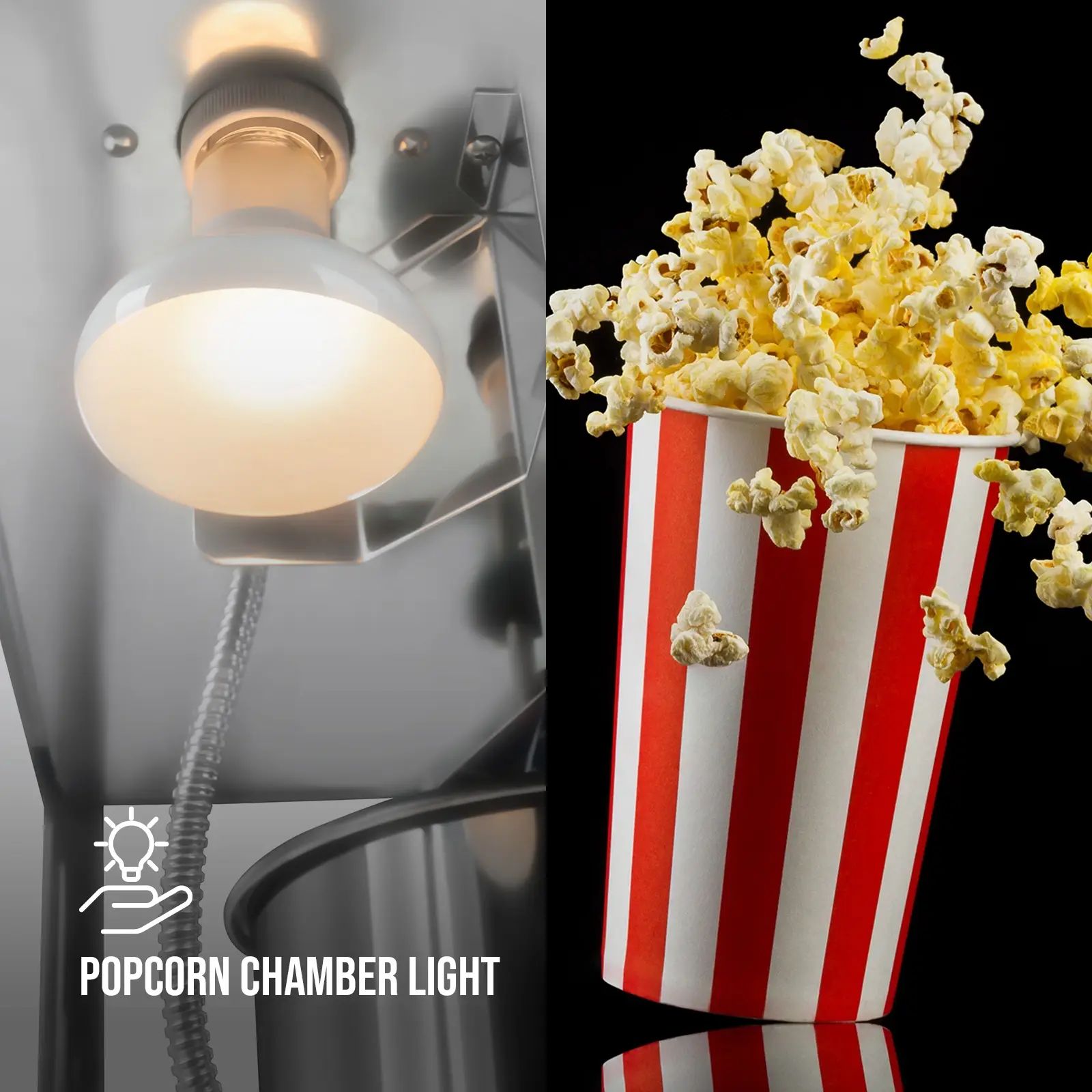 Stroj na popcorn - vč. vozíku - USA design (Osvětlení: Ano)