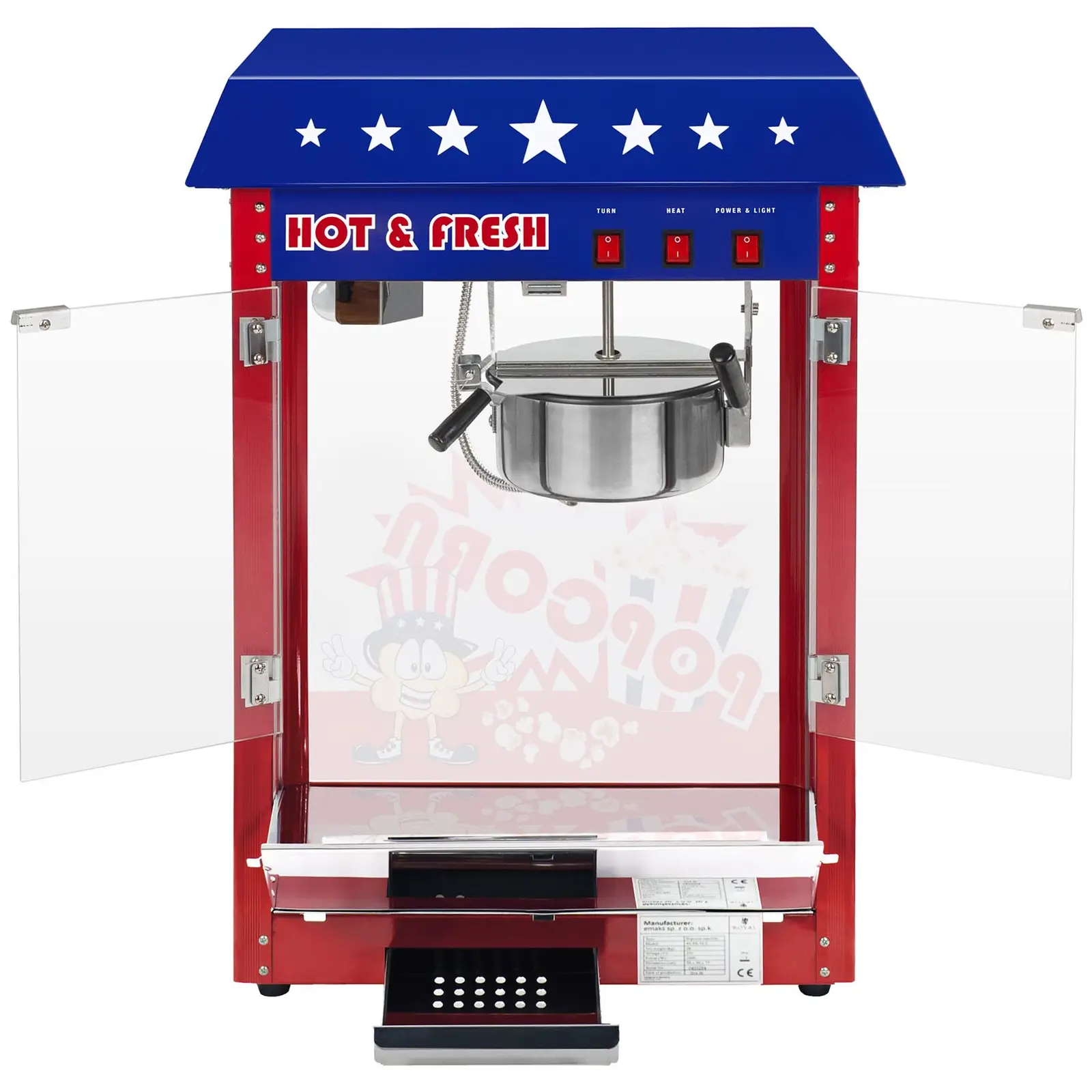 Maszyna do popcornu - wózek - amerykański design