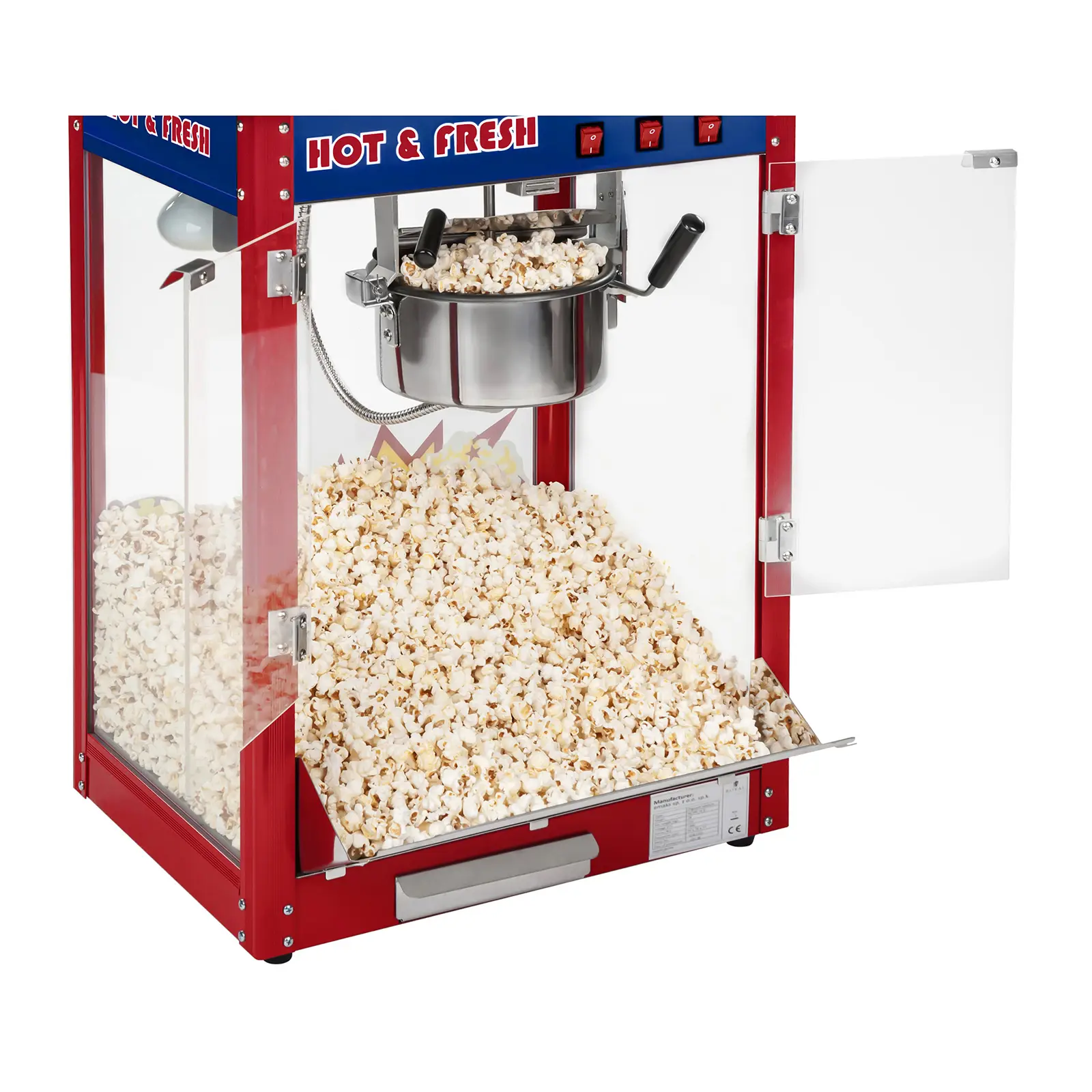 Popcorn gép kocsival - USA design - piros