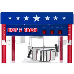 Popcornmaskin - Vogn inkludert - Amerikansk design