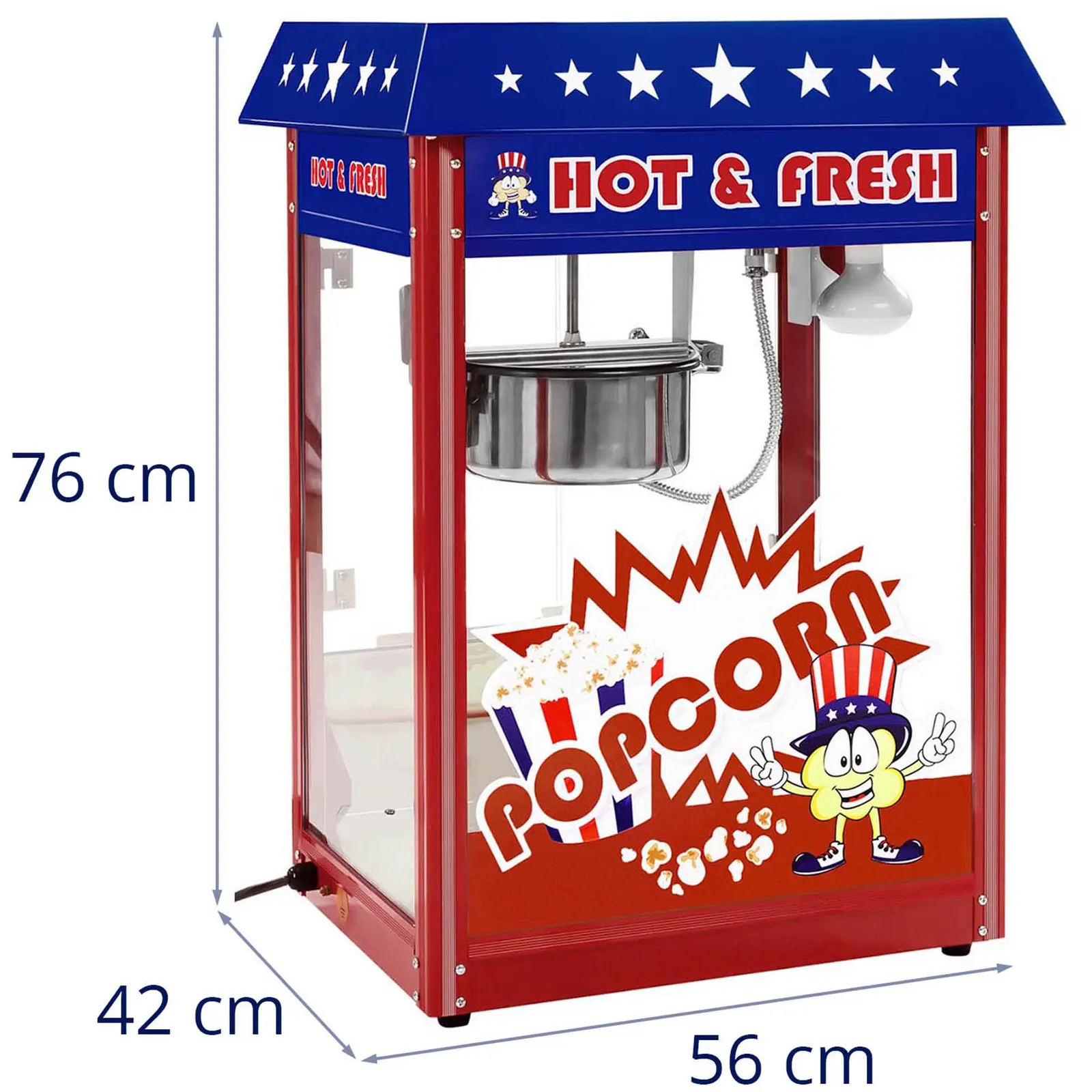 Popcornmaschine - 1500 W - 5 kg/h - USA-Design - rot - Royal Catering - 11