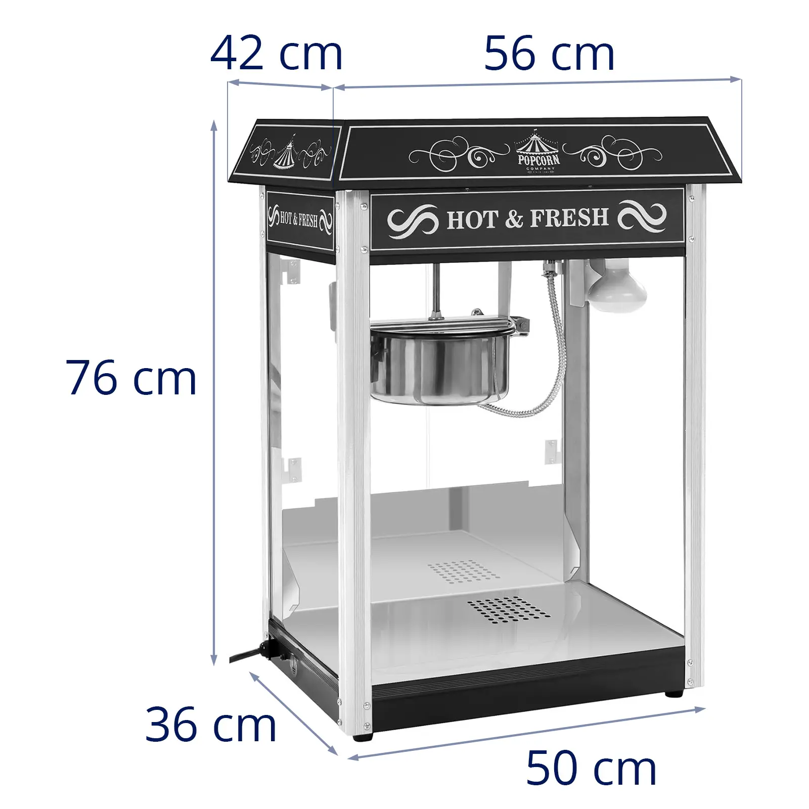 B-Ware Popcornmaschine - 1600 W - 5 kg/h - schwarz - Royal Catering