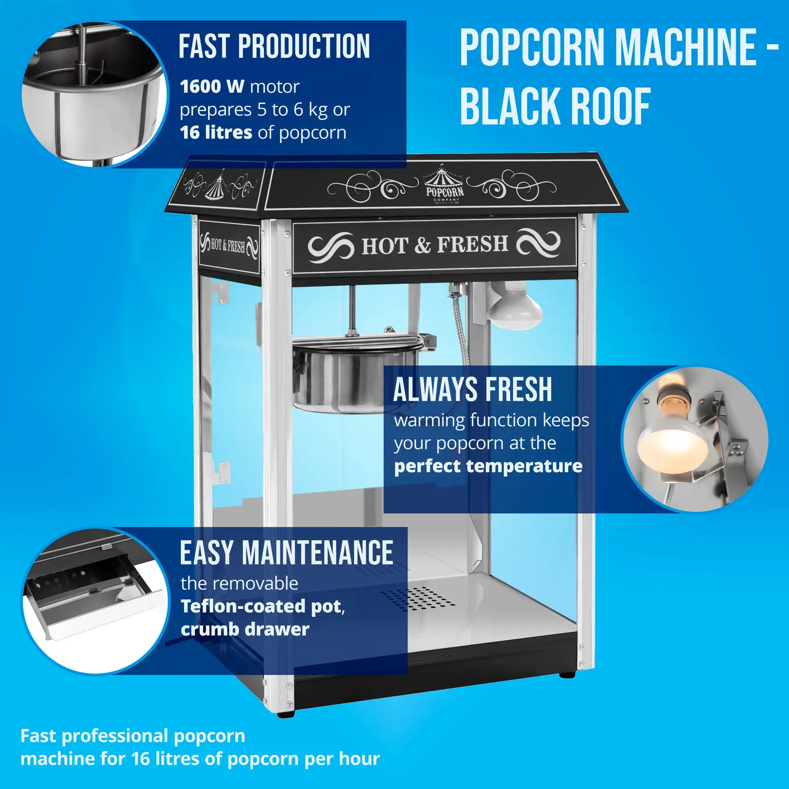 Machine à popcorn - Toit noir