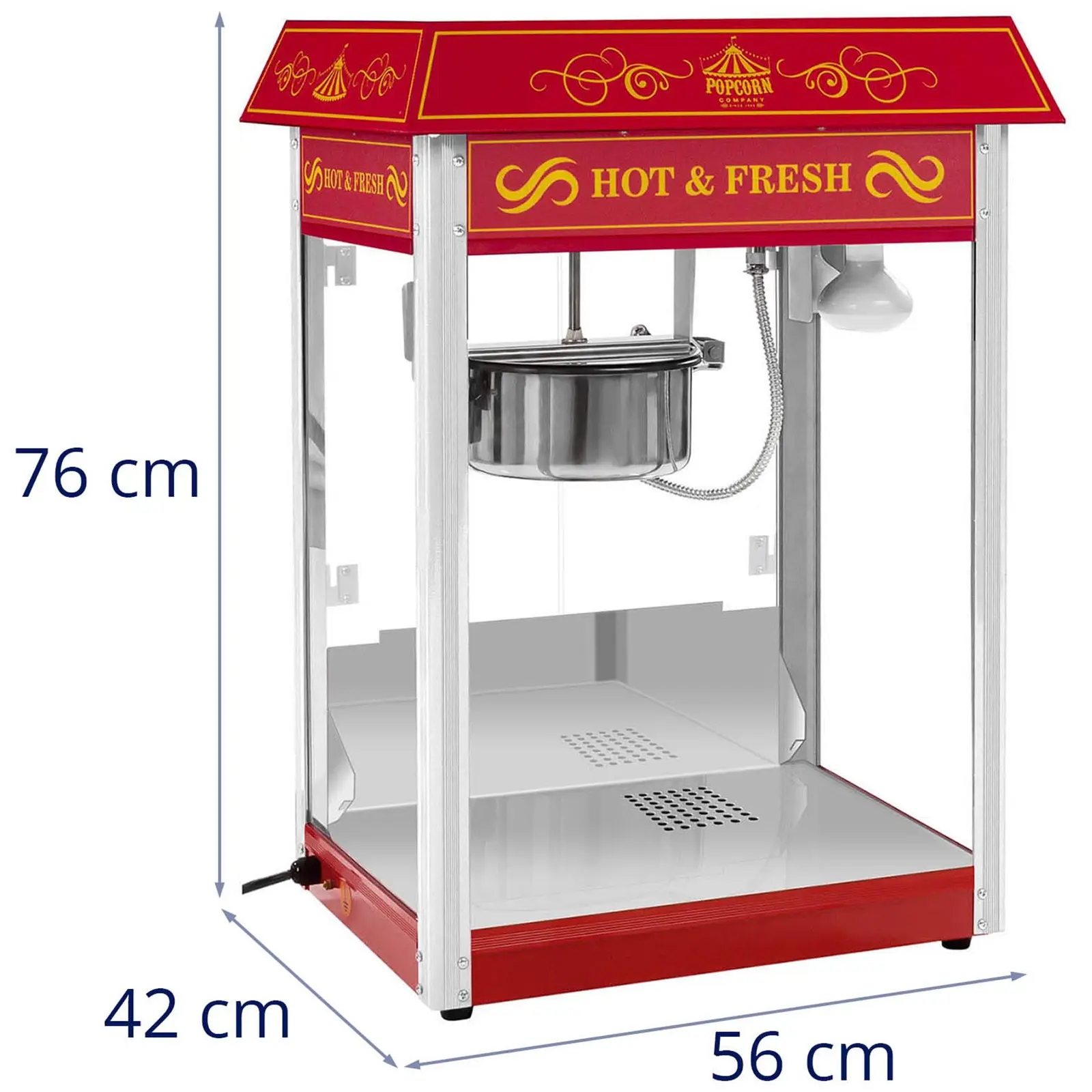 Stroj na popcorn červený - americký design