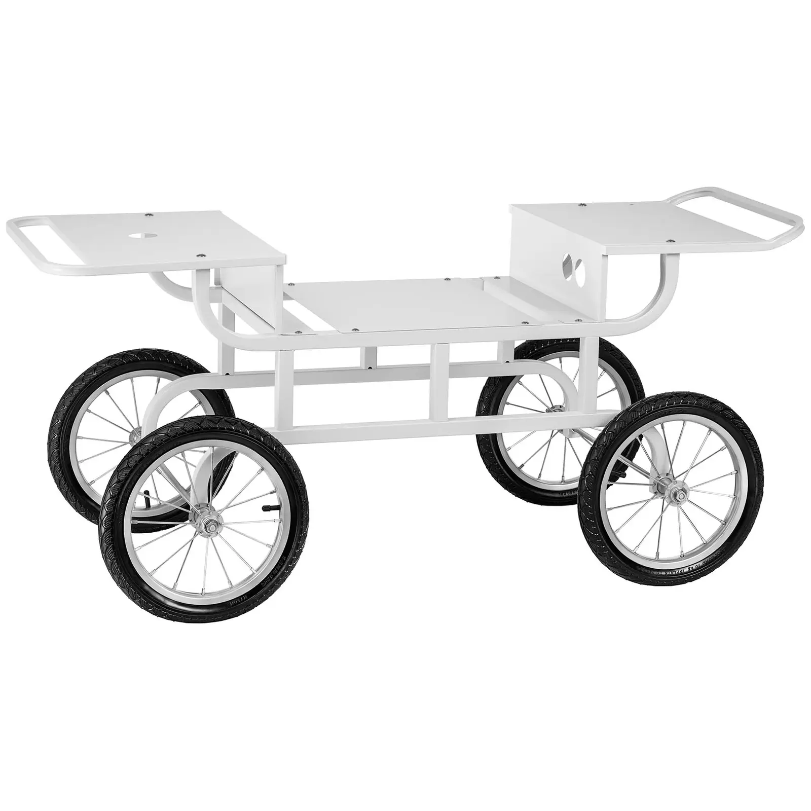 Carrello per zucchero filato - 4 ruote - bianco