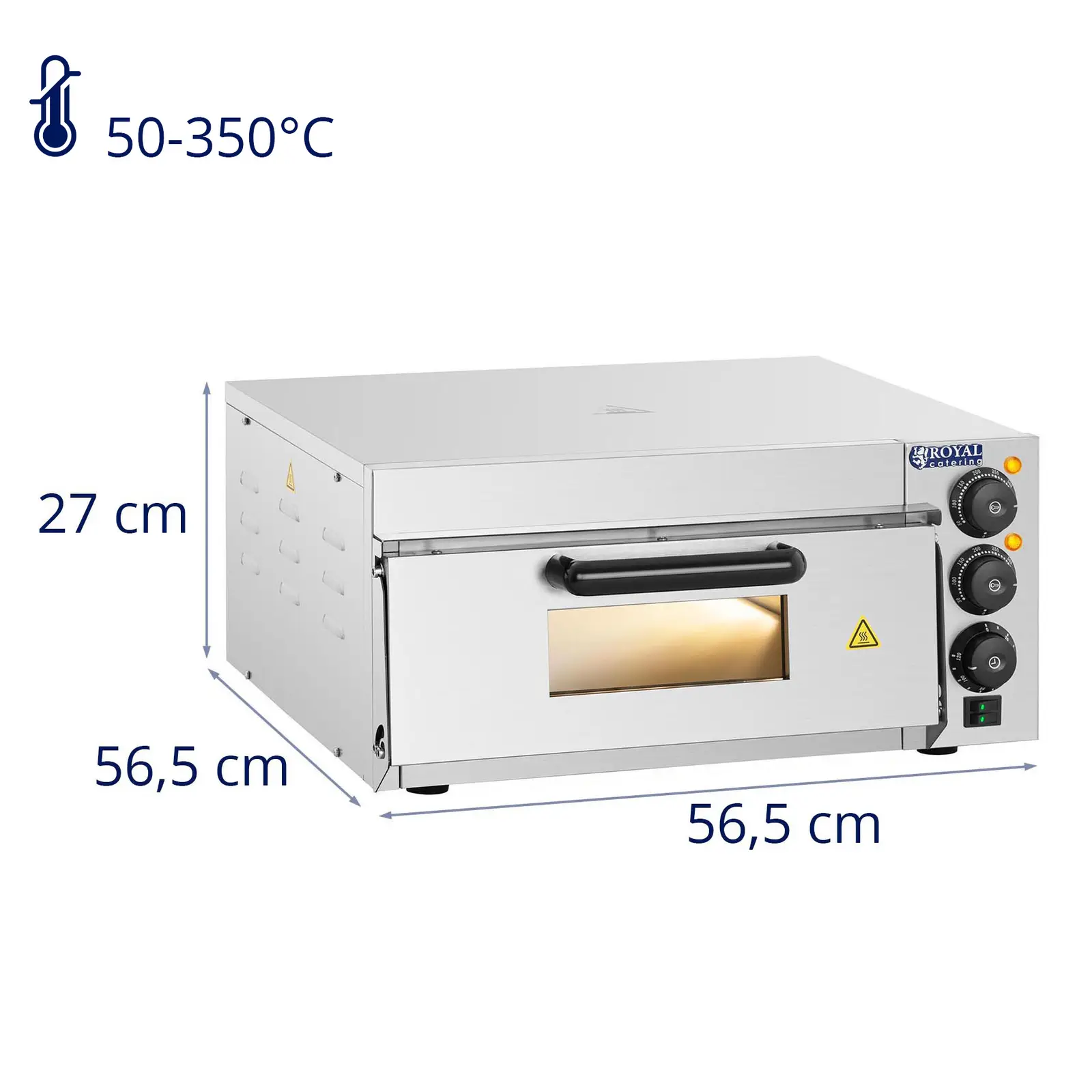 Pizza Oven - with chamotte stone - 1 chamber - 2000 W - Royal Catering